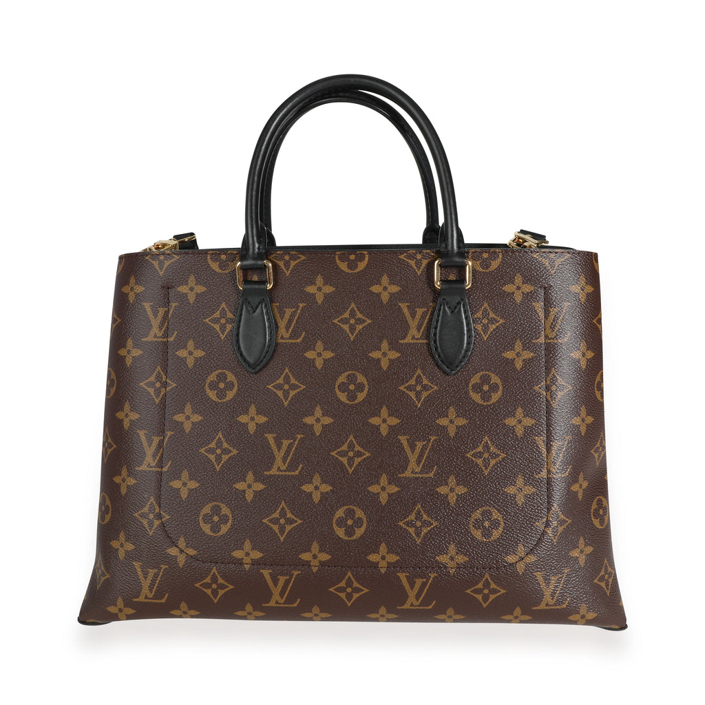 Louis Vuitton Louis Vuitton Monogram Canvas & Black Calfskin Flower Tote
