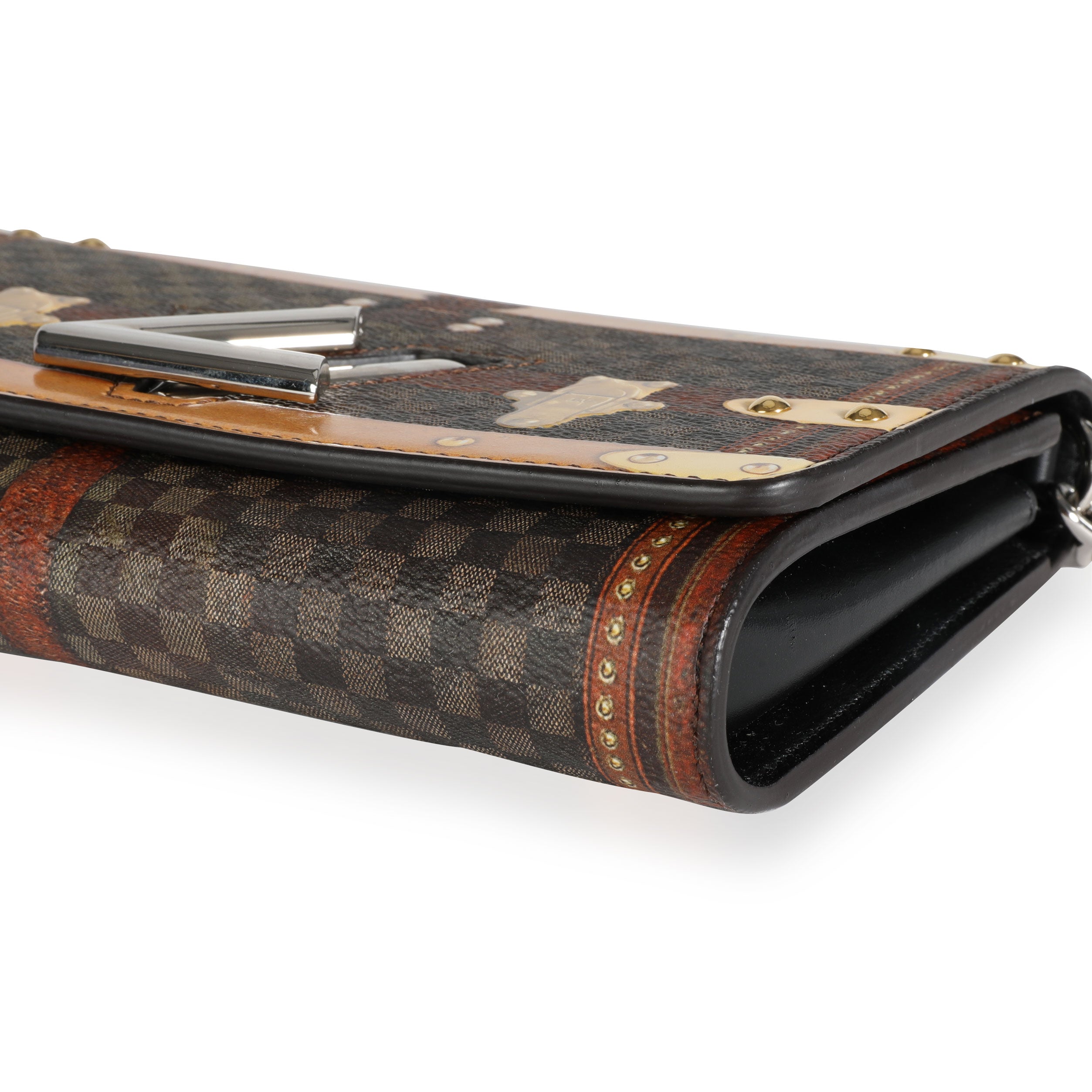 Louis Vuitton Louis Vuitton Transformed Time Trunk Damier Ebene Twist Chain Wallet