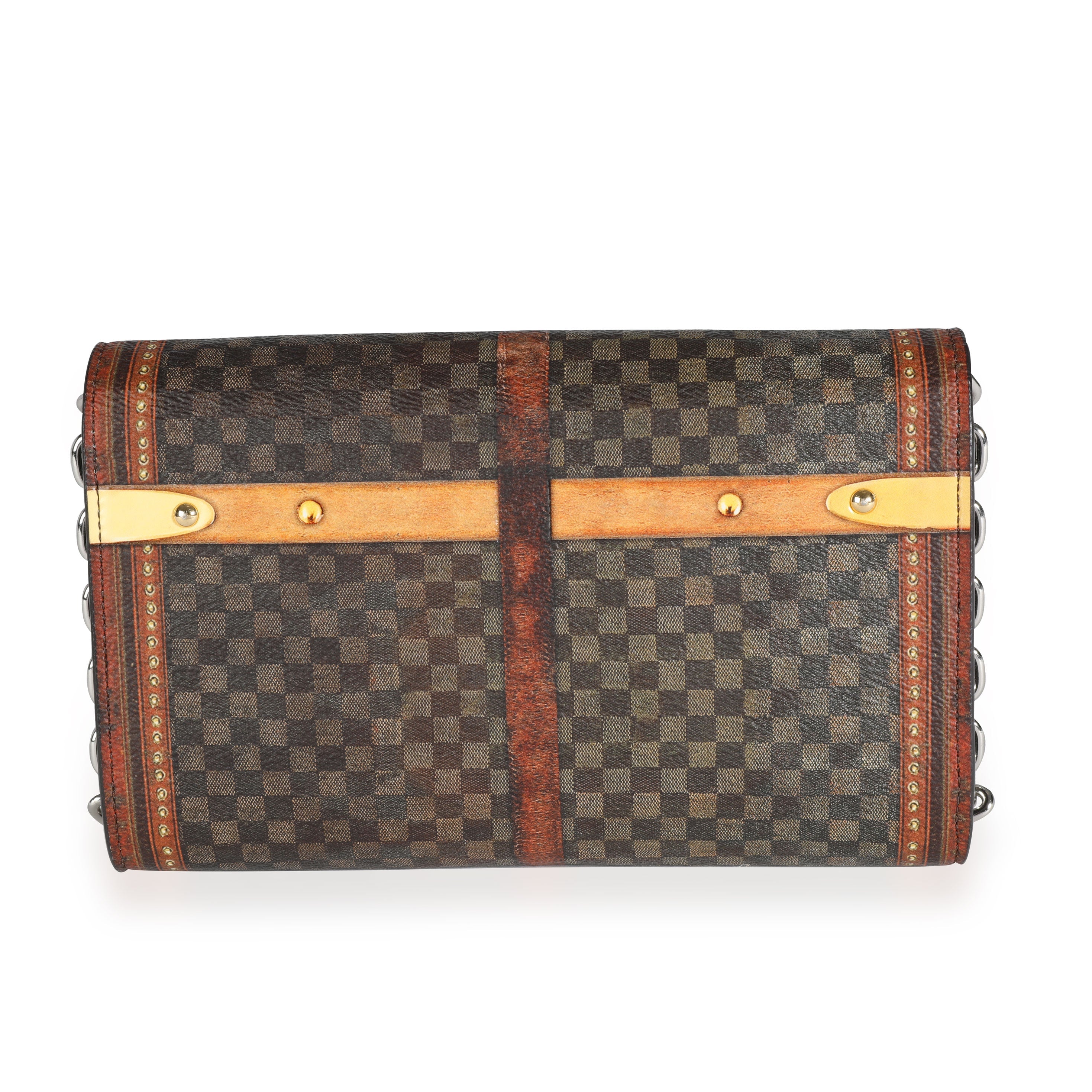 Louis Vuitton Louis Vuitton Transformed Time Trunk Damier Ebene Twist Chain Wallet