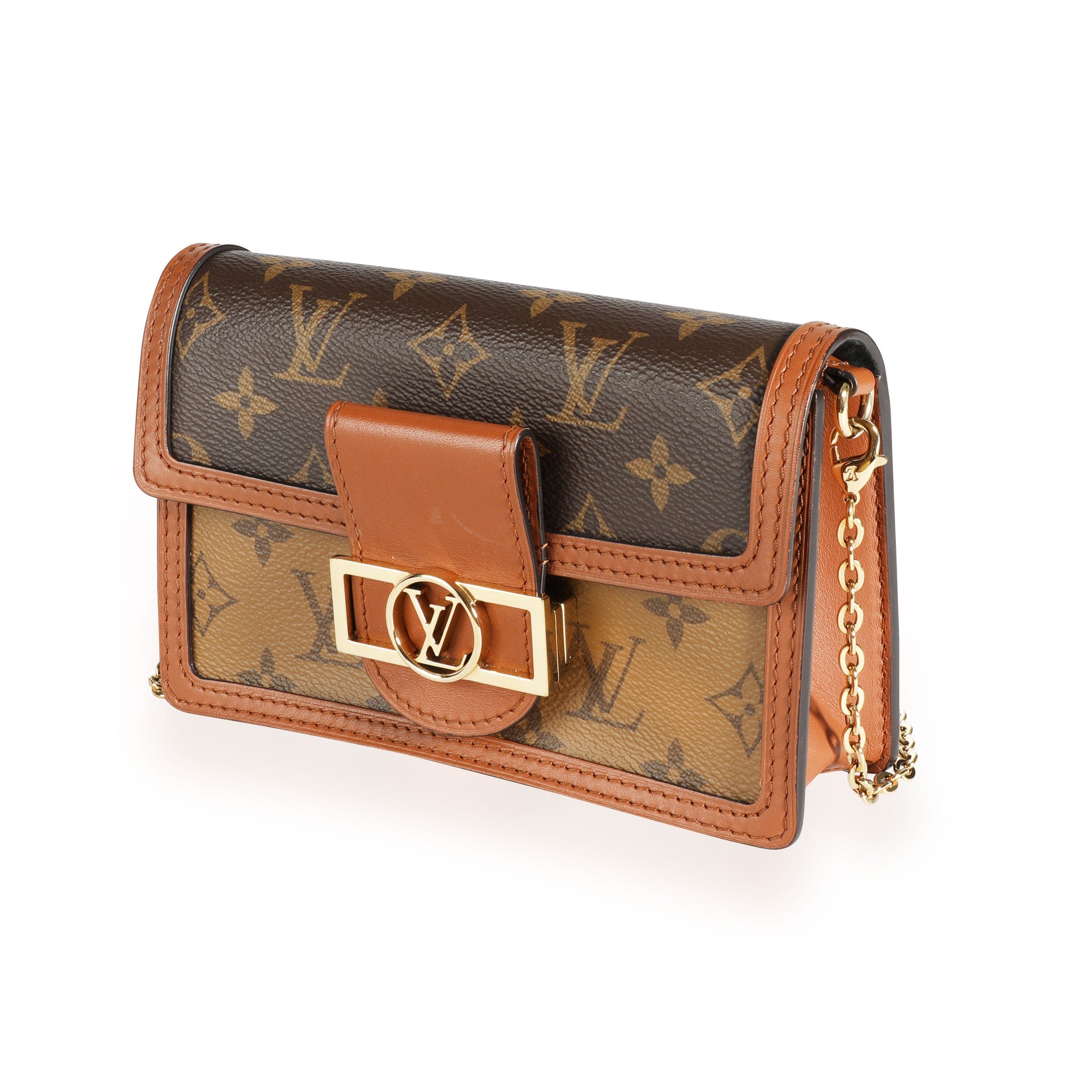 Louis Vuitton Louis Vuitton Monogram & Reverse Monogram Coated Canvas Dauphine Chain Wallet