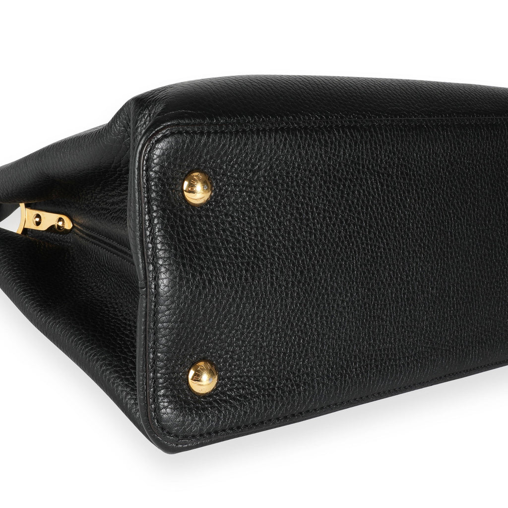 Louis Vuitton Louis Vuitton Black Taurillon Leather Capucines MM