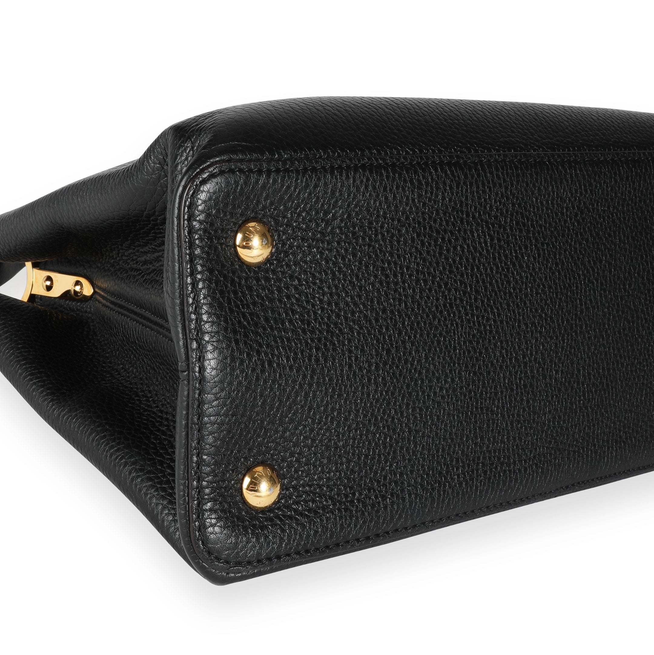 Louis Vuitton Louis Vuitton Black Taurillon Leather Capucines MM