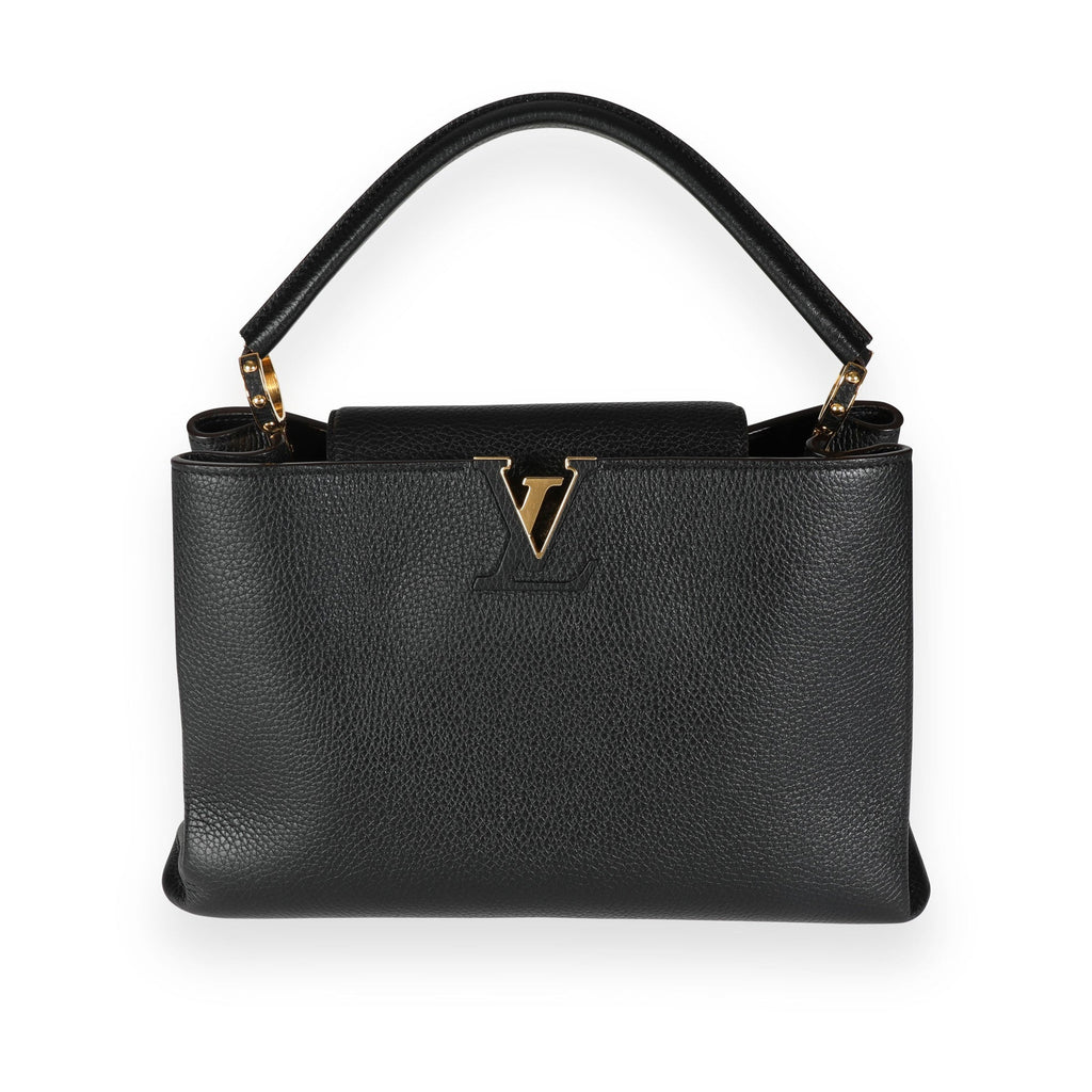 Louis Vuitton Louis Vuitton Black Taurillon Leather Capucines MM