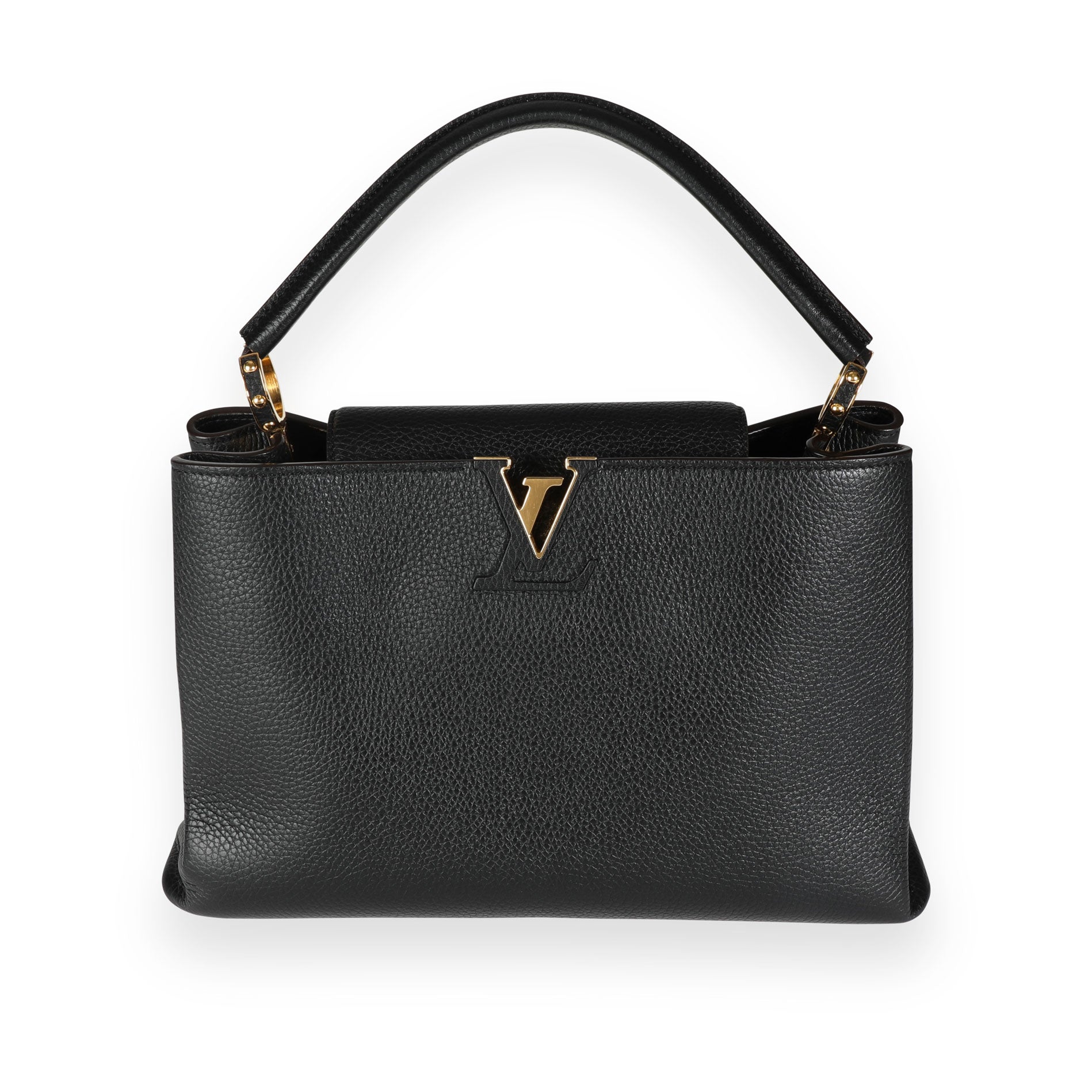 Louis Vuitton Louis Vuitton Black Taurillon Leather Capucines MM