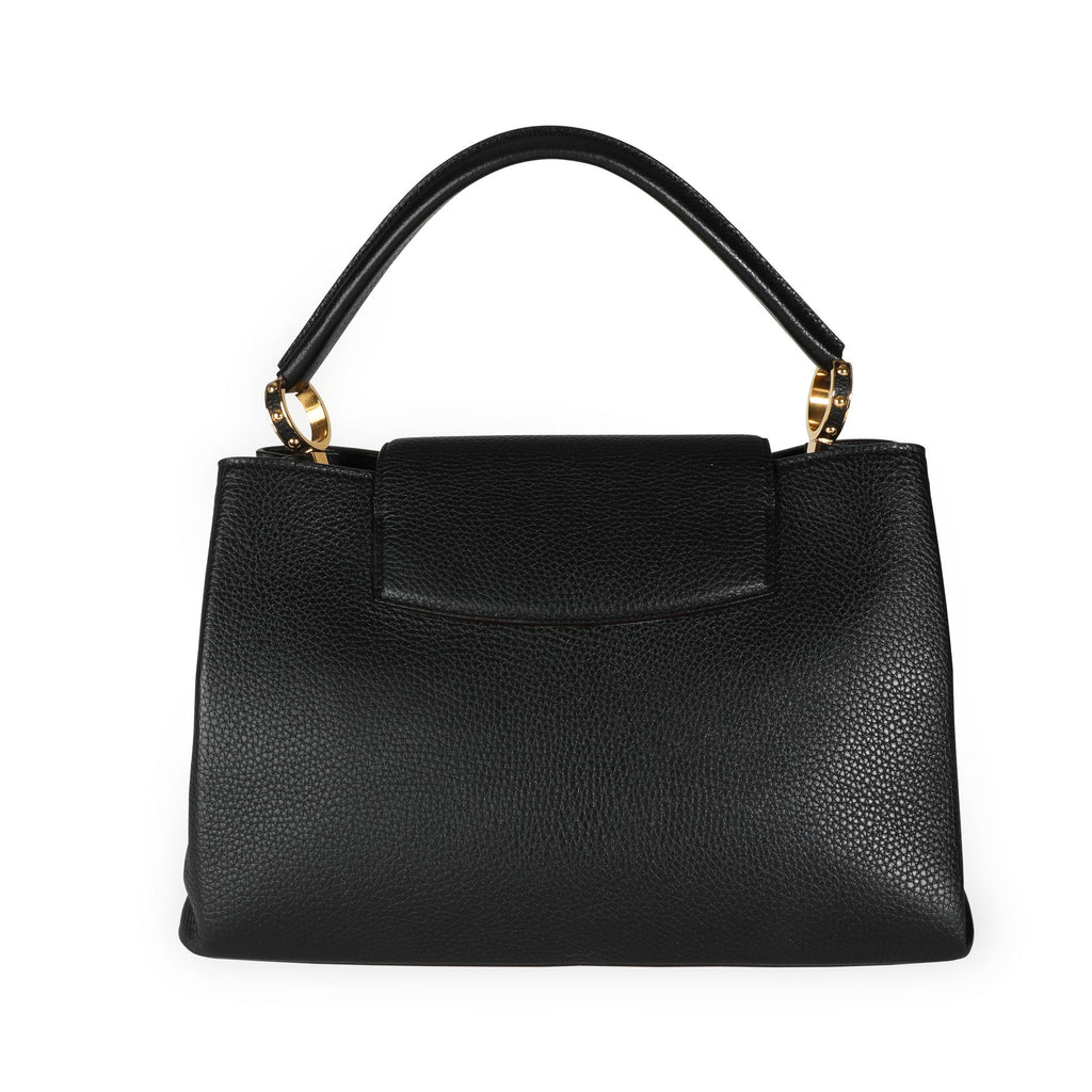 Louis Vuitton Louis Vuitton Black Taurillon Leather Capucines MM