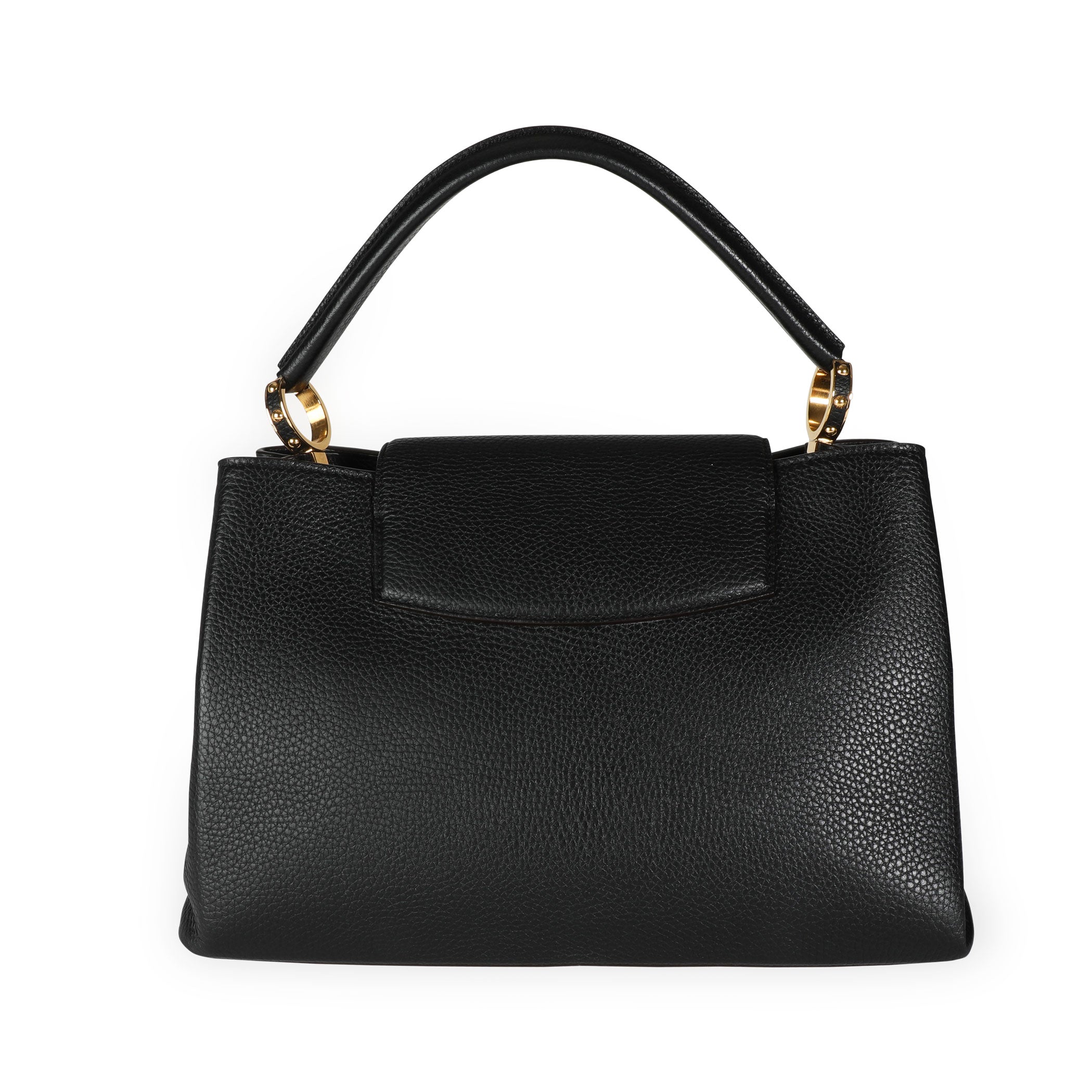 Louis Vuitton Louis Vuitton Black Taurillon Leather Capucines MM