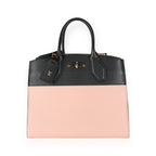 Louis Vuitton Louis Vuitton Black & Magnolia Grained Calfskin City Steamer MM