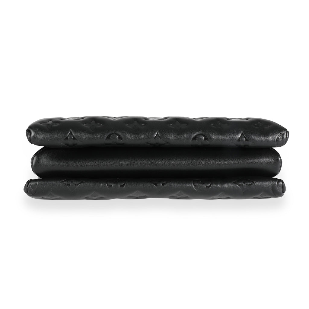 Louis Vuitton Louis Vuitton Black Monogram Embossed Lambskin Coussin PM