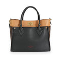 Louis Vuitton Louis Vuitton Black & Tan Calfskin And Monogram Canvas On My Side Tote MM