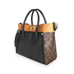 Louis Vuitton Louis Vuitton Black & Tan Calfskin And Monogram Canvas On My Side Tote MM