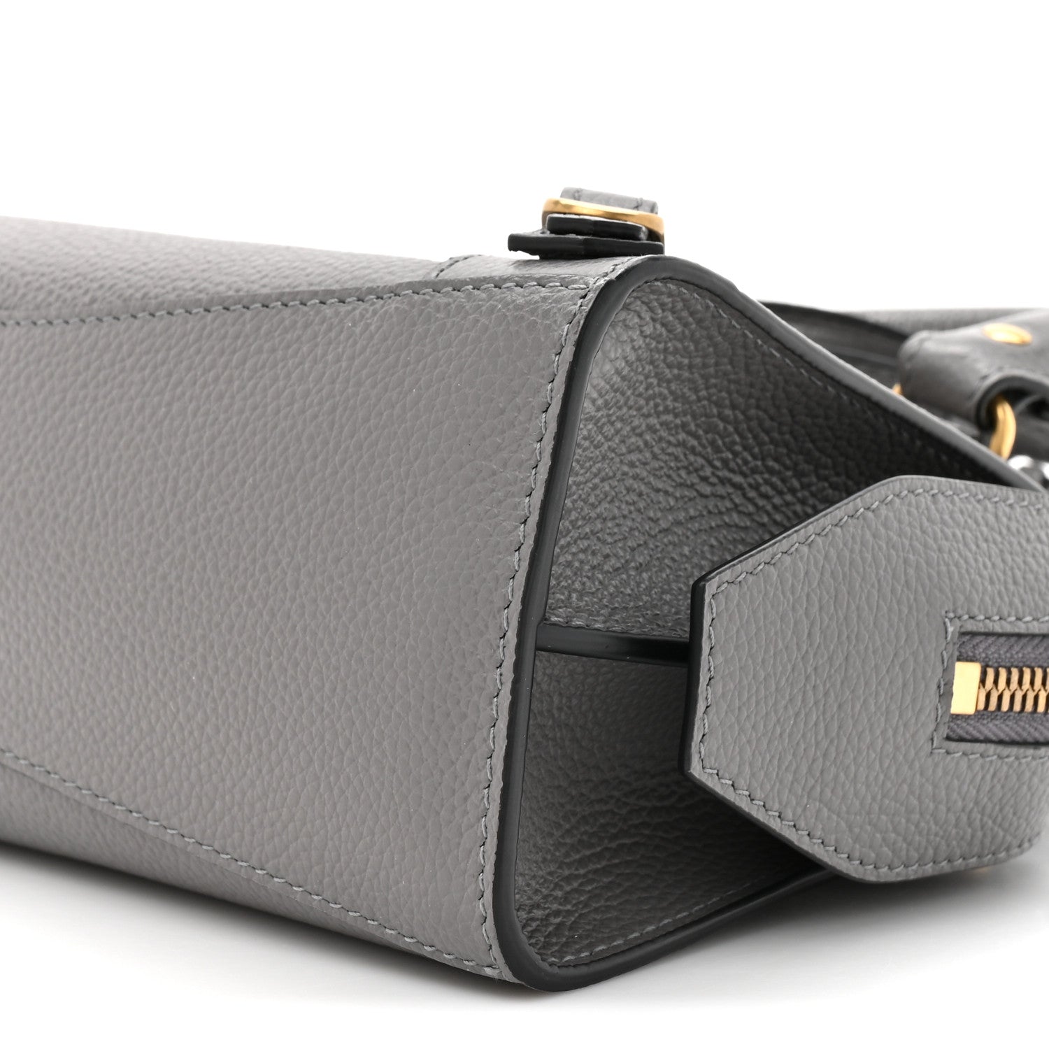Balenciaga Grained Calfskin Neo Classic Gold Hardware Mini City Dark Grey