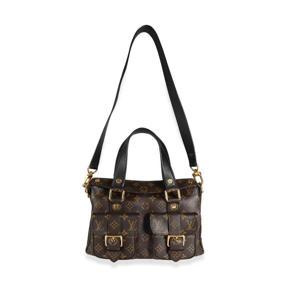 Louis Vuitton Louis Vuitton Monogram Canvas & Noir Leather Manhattan NM
