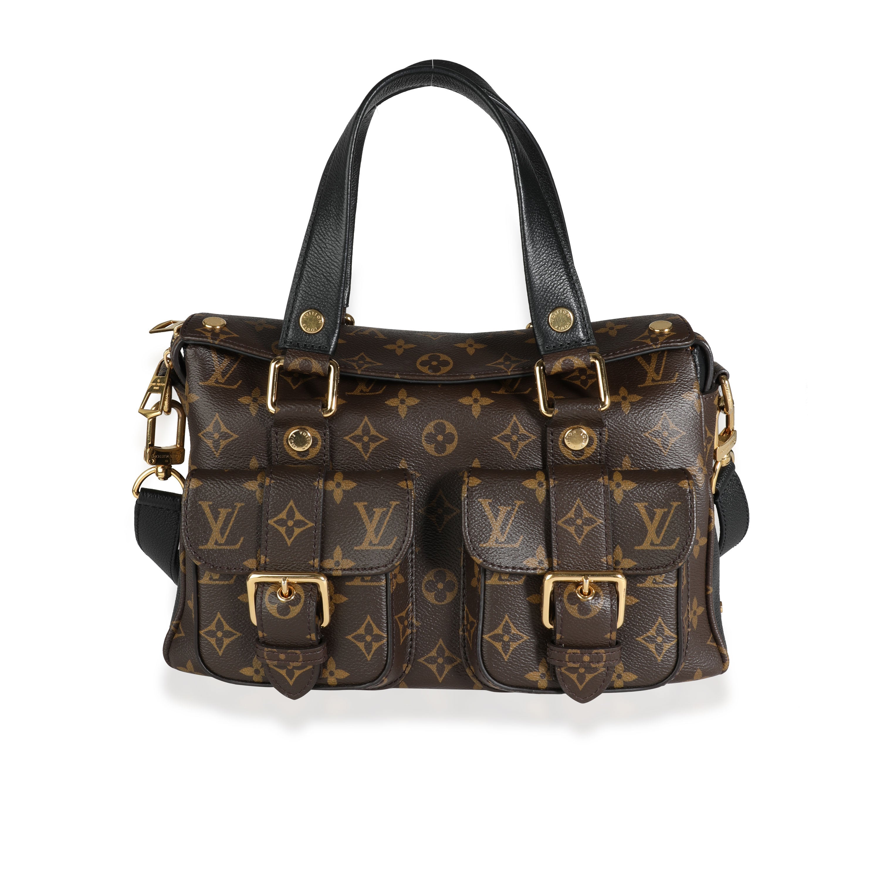 Louis Vuitton Louis Vuitton Monogram Canvas & Noir Leather Manhattan NM