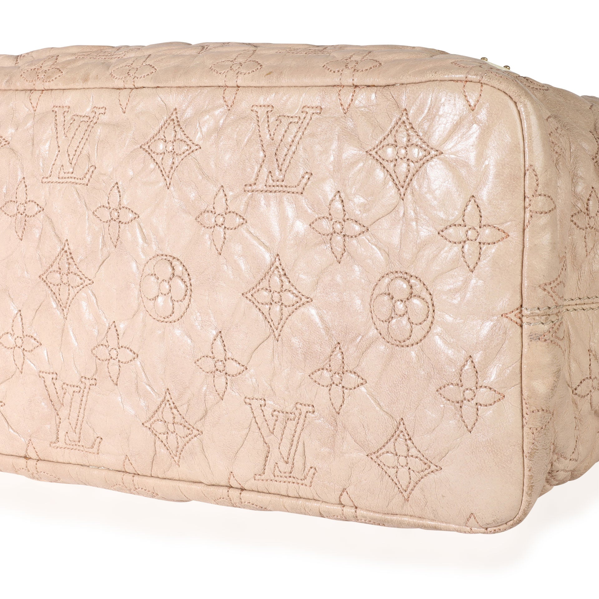 Louis Vuitton Louis Vuitton Ecru Embroidered Monogram Lambskin Olympe Stratus PM