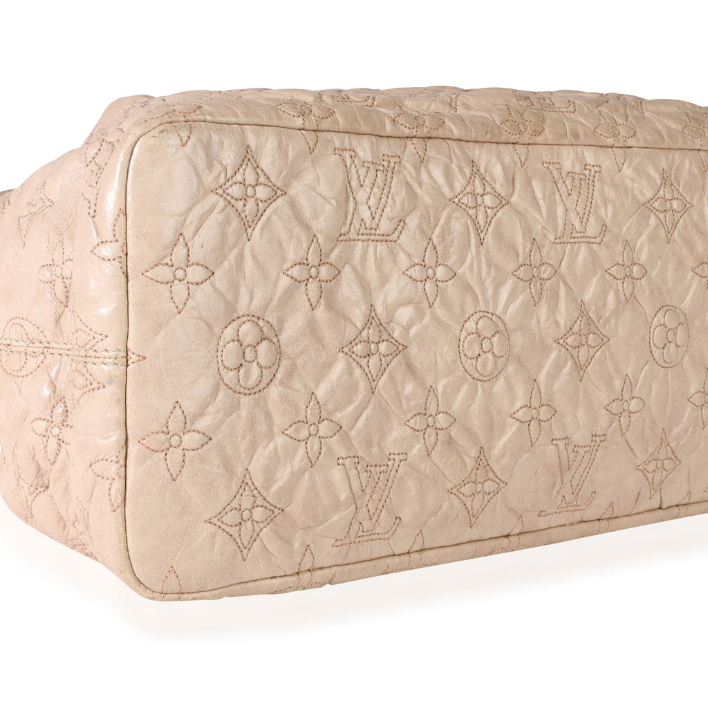 Louis Vuitton Louis Vuitton Ecru Embroidered Monogram Lambskin Olympe Stratus PM