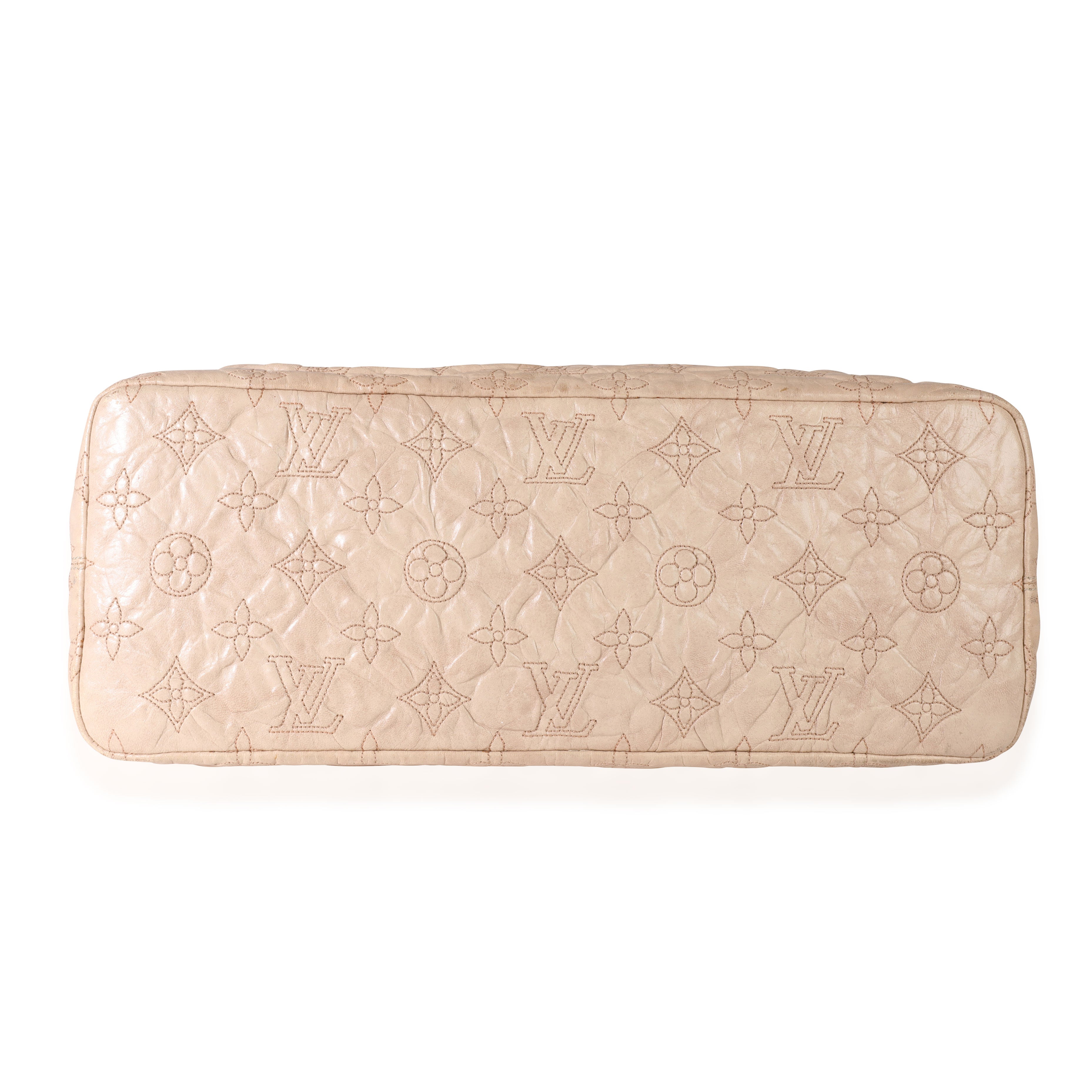 Louis Vuitton Louis Vuitton Ecru Embroidered Monogram Lambskin Olympe Stratus PM