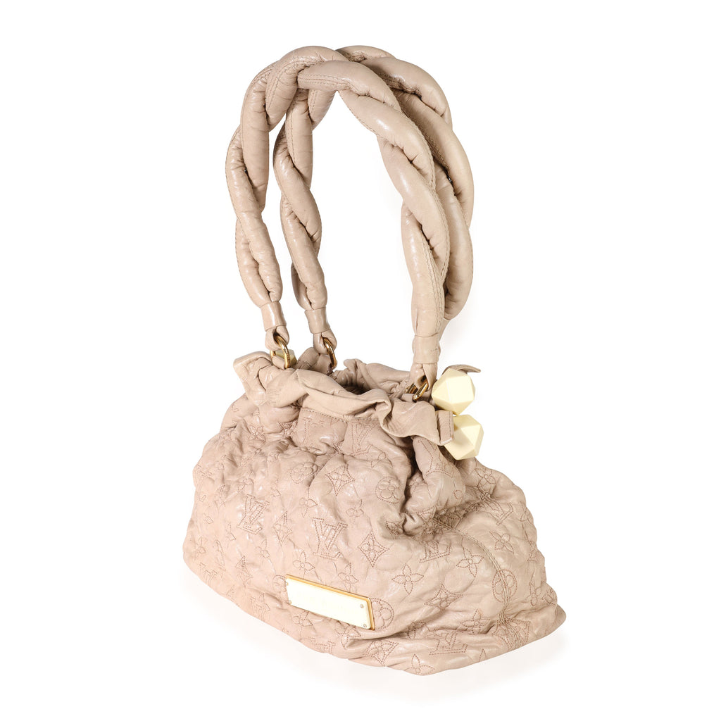 Louis Vuitton Louis Vuitton Ecru Embroidered Monogram Lambskin Olympe Stratus PM