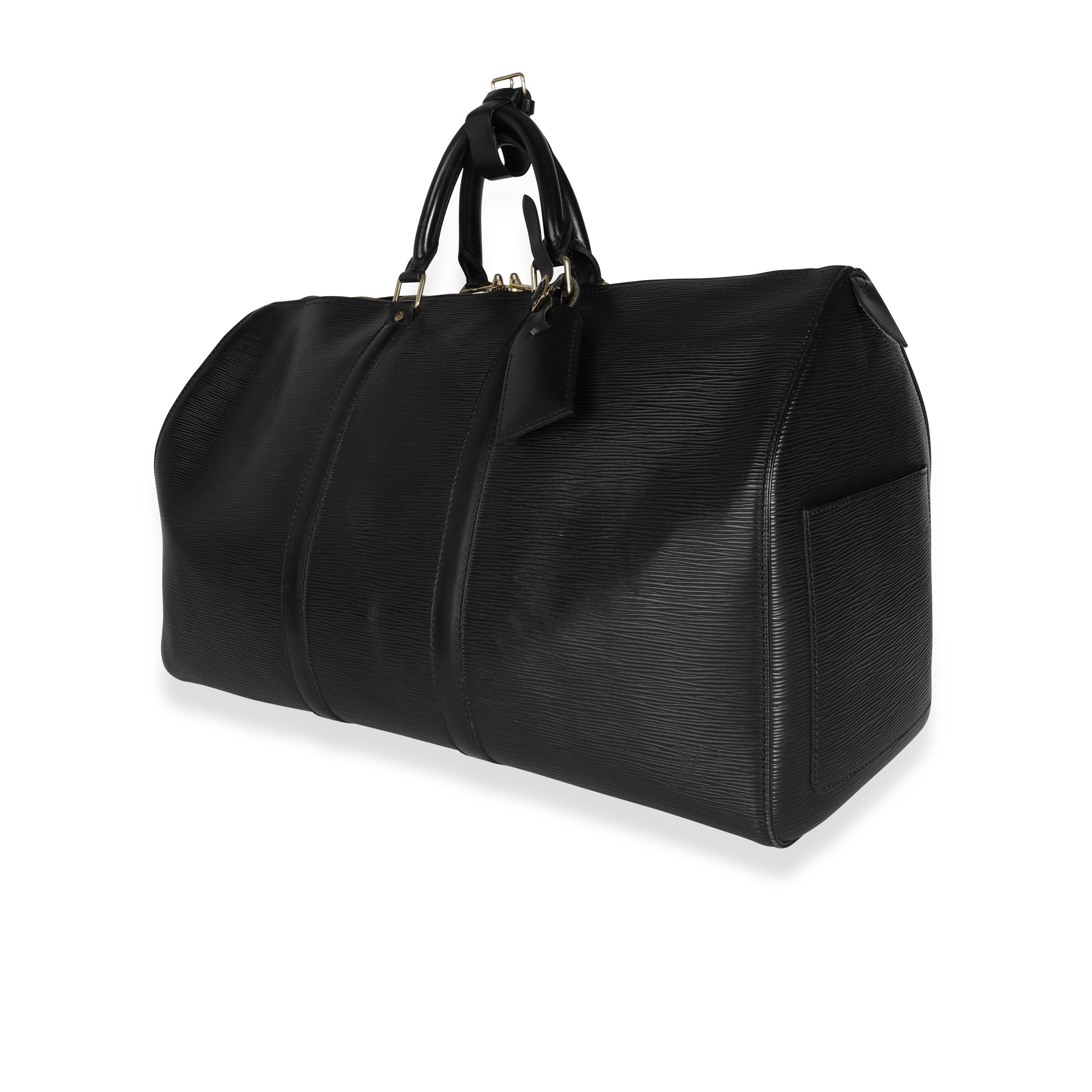 Louis Vuitton Louis Vuitton Black Epi Leather Keepall 50