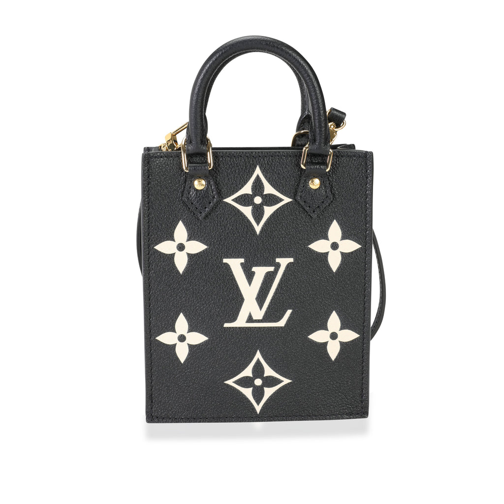 Louis Vuitton Louis Vuitton Black & Beige Monogram Empreinte Petit Sac Plat