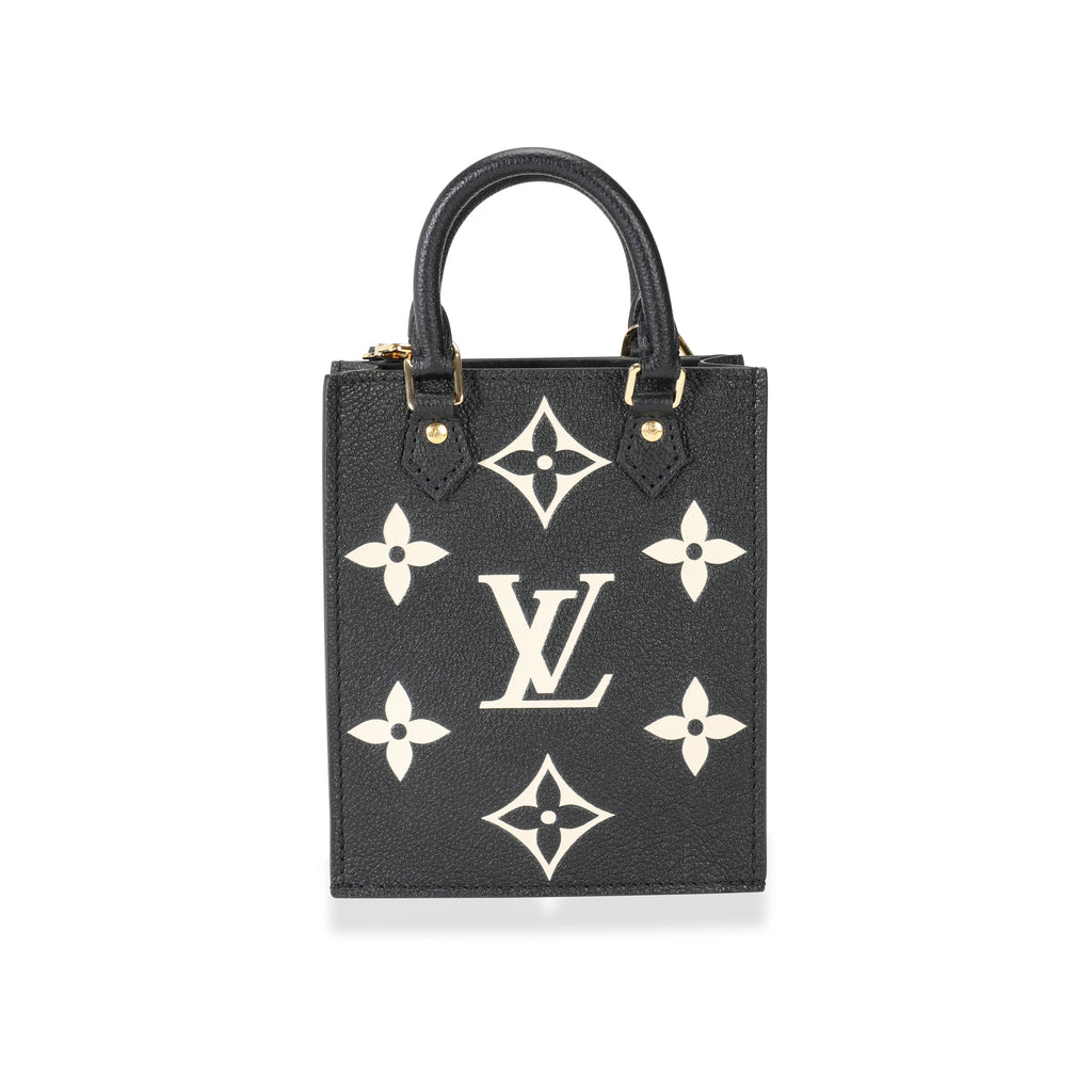 Louis Vuitton Louis Vuitton Black & Beige Monogram Empreinte Petit Sac Plat