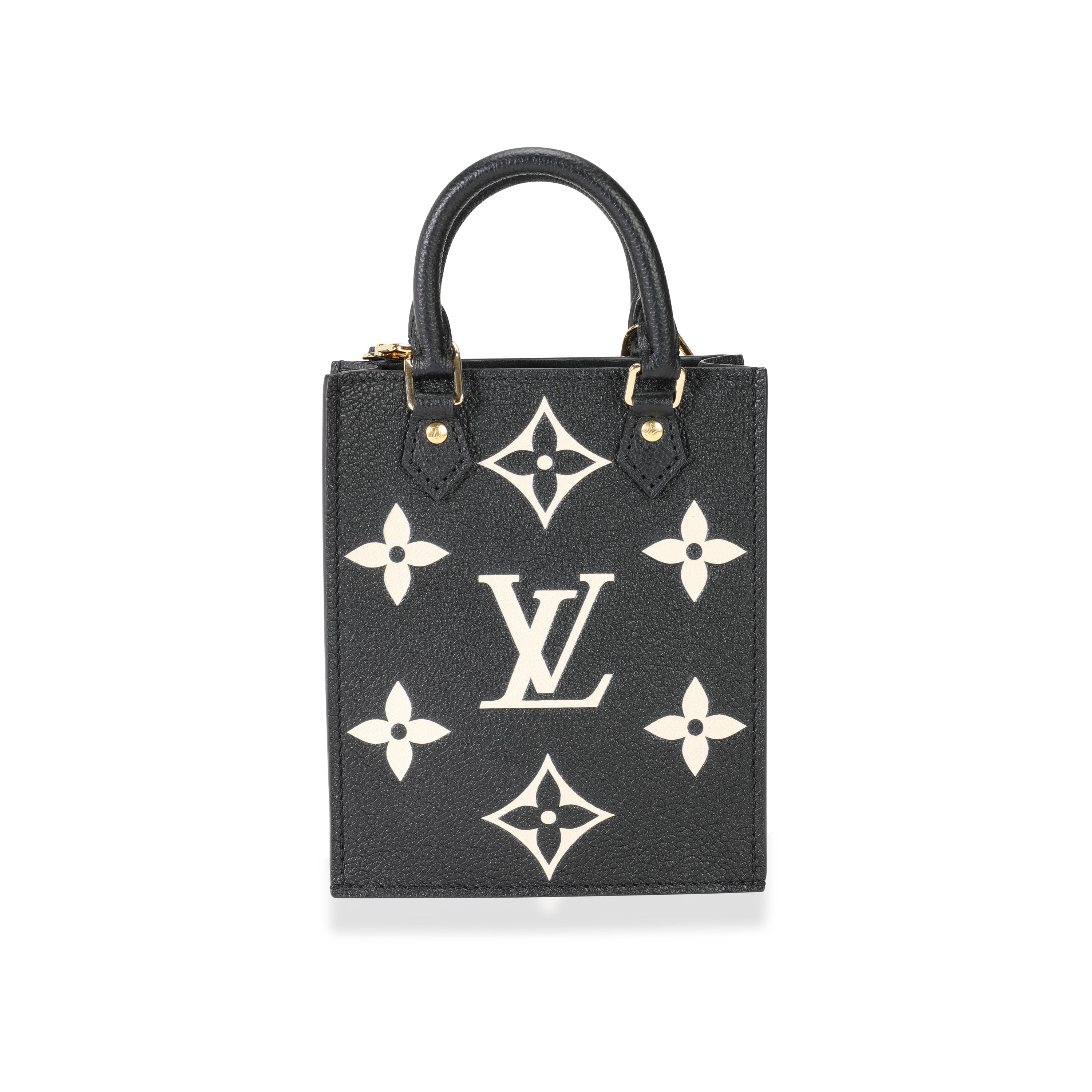 Louis Vuitton Louis Vuitton Black & Beige Monogram Empreinte Petit Sac Plat