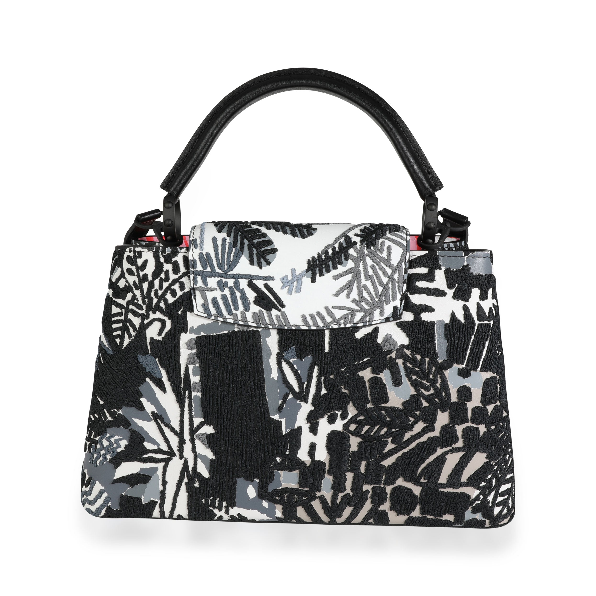 Louis Vuitton Louis Vuitton x Jonas Wood Embroidered White Calf Leather Capucines PM #23/300