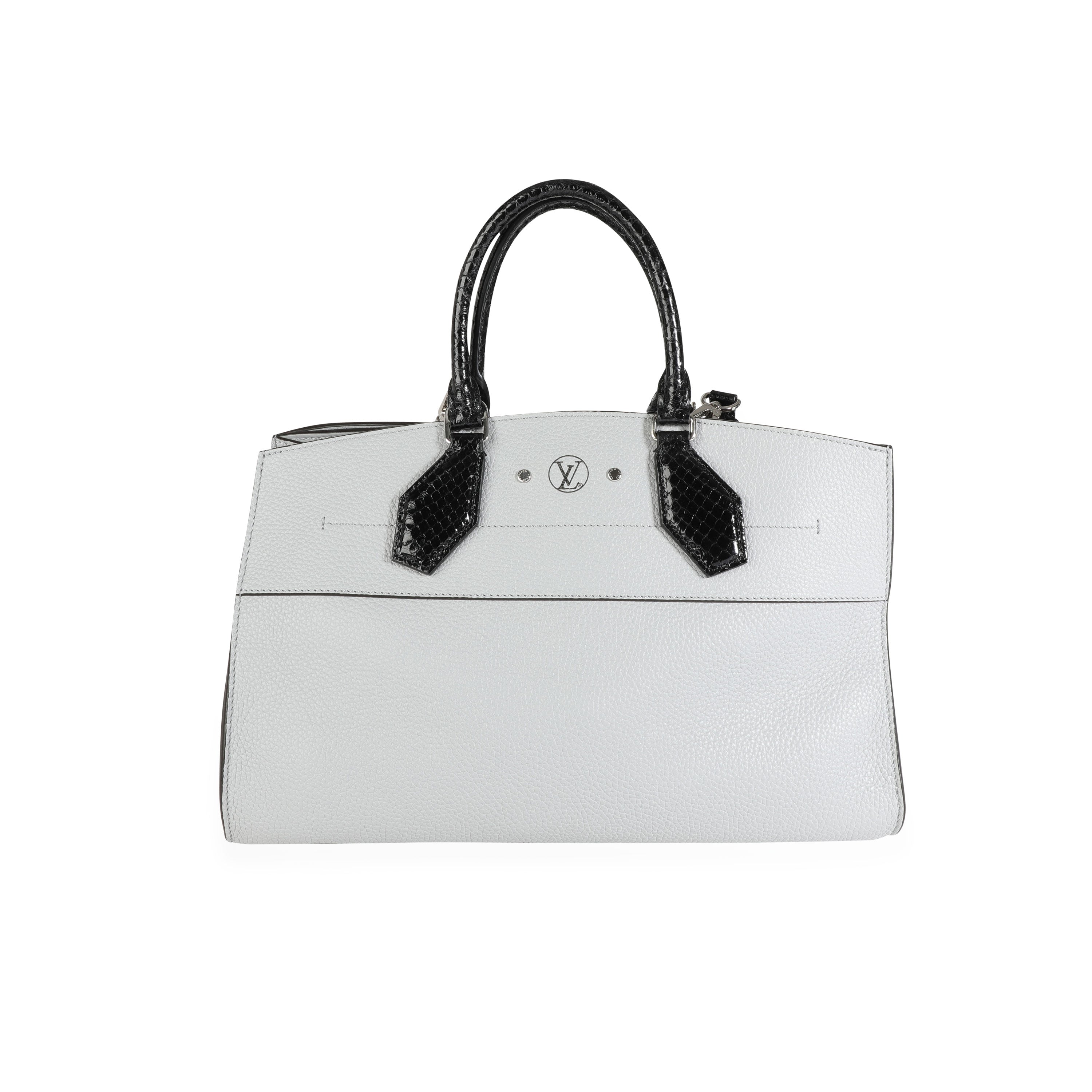 Louis Vuitton Louis Vuitton Gray Calf Leather & Black Python City Steamer Souple EW