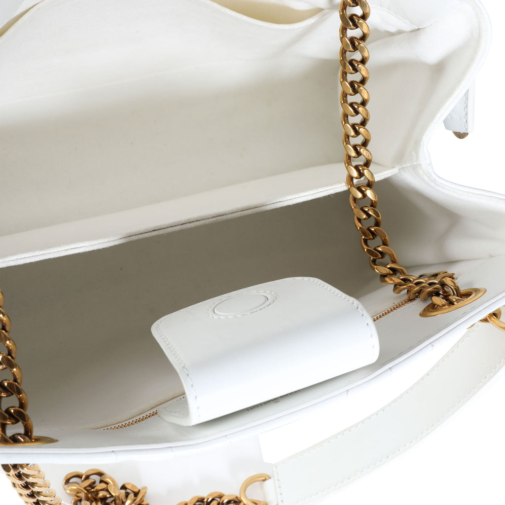 Louis Vuitton Louis Vuitton White Calfskin New Wave Chain Tote