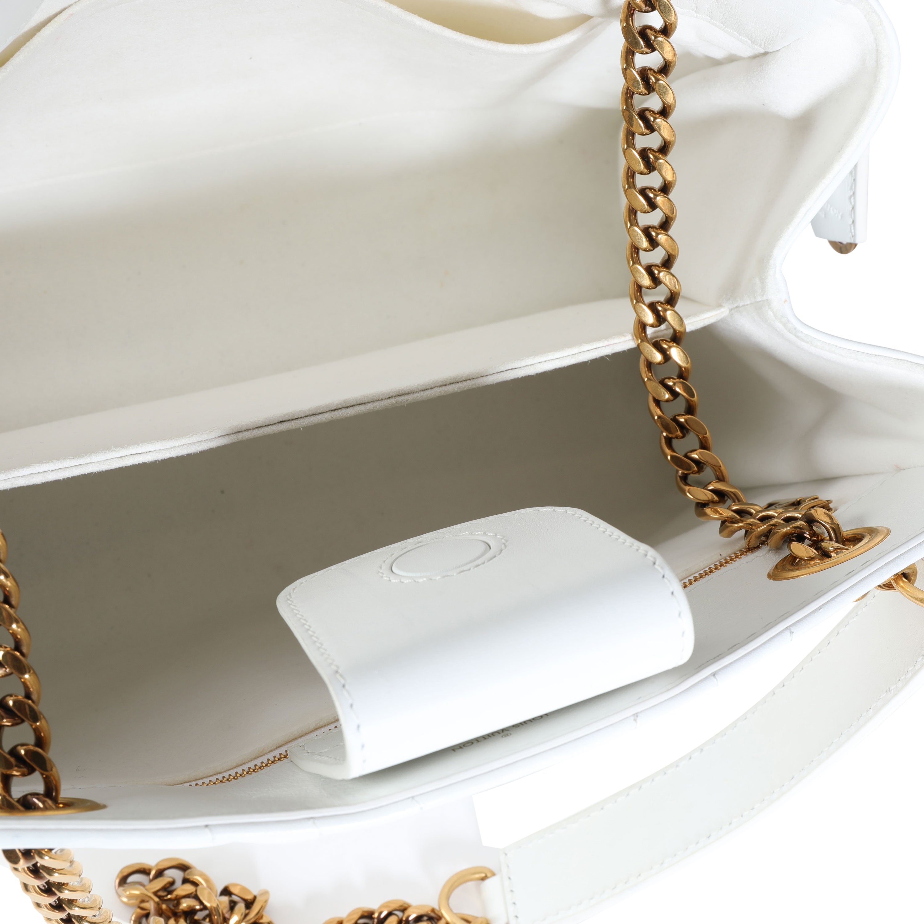Louis Vuitton Louis Vuitton White Calfskin New Wave Chain Tote