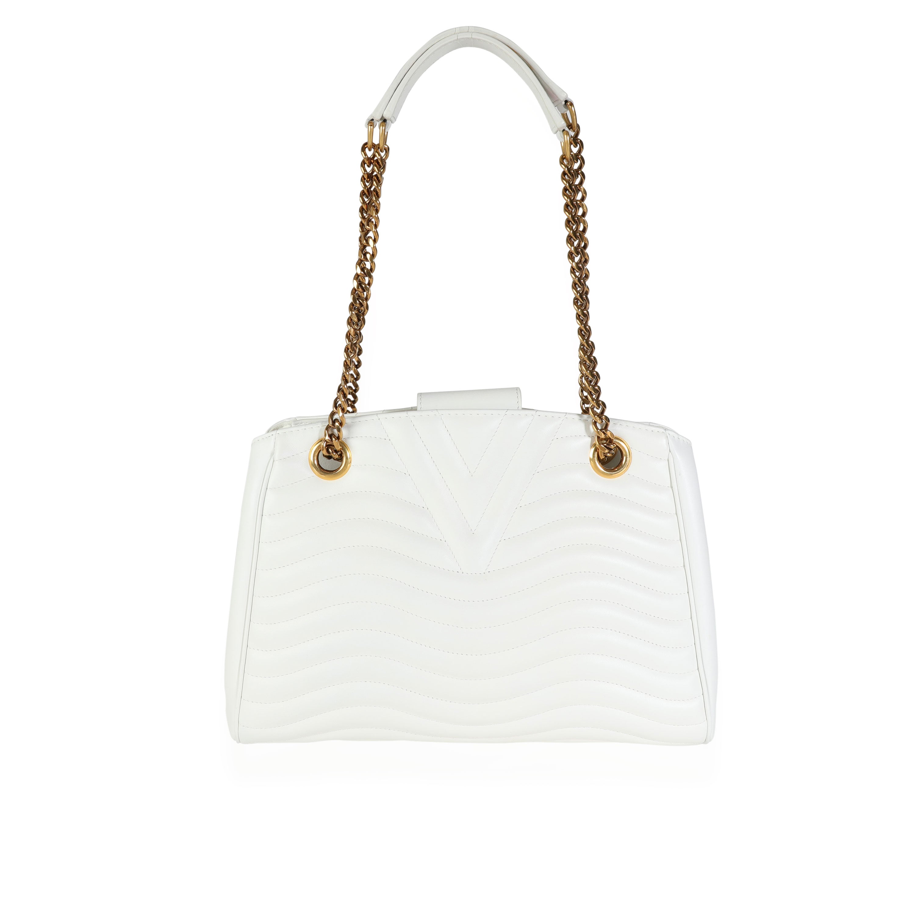 Louis Vuitton Louis Vuitton White Calfskin New Wave Chain Tote
