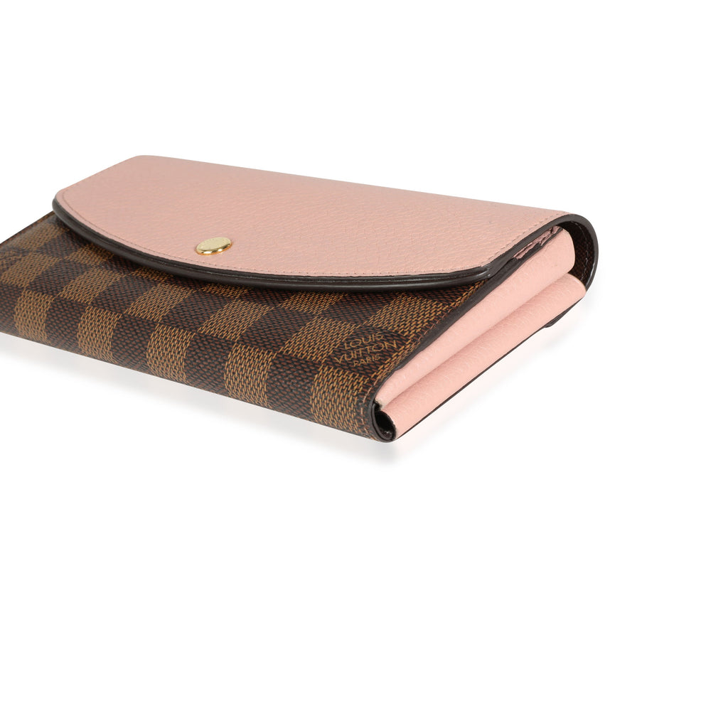 Louis Vuitton Louis Vuitton Damier Ebene Canvas & Magnolia Leather Normandy Wallet