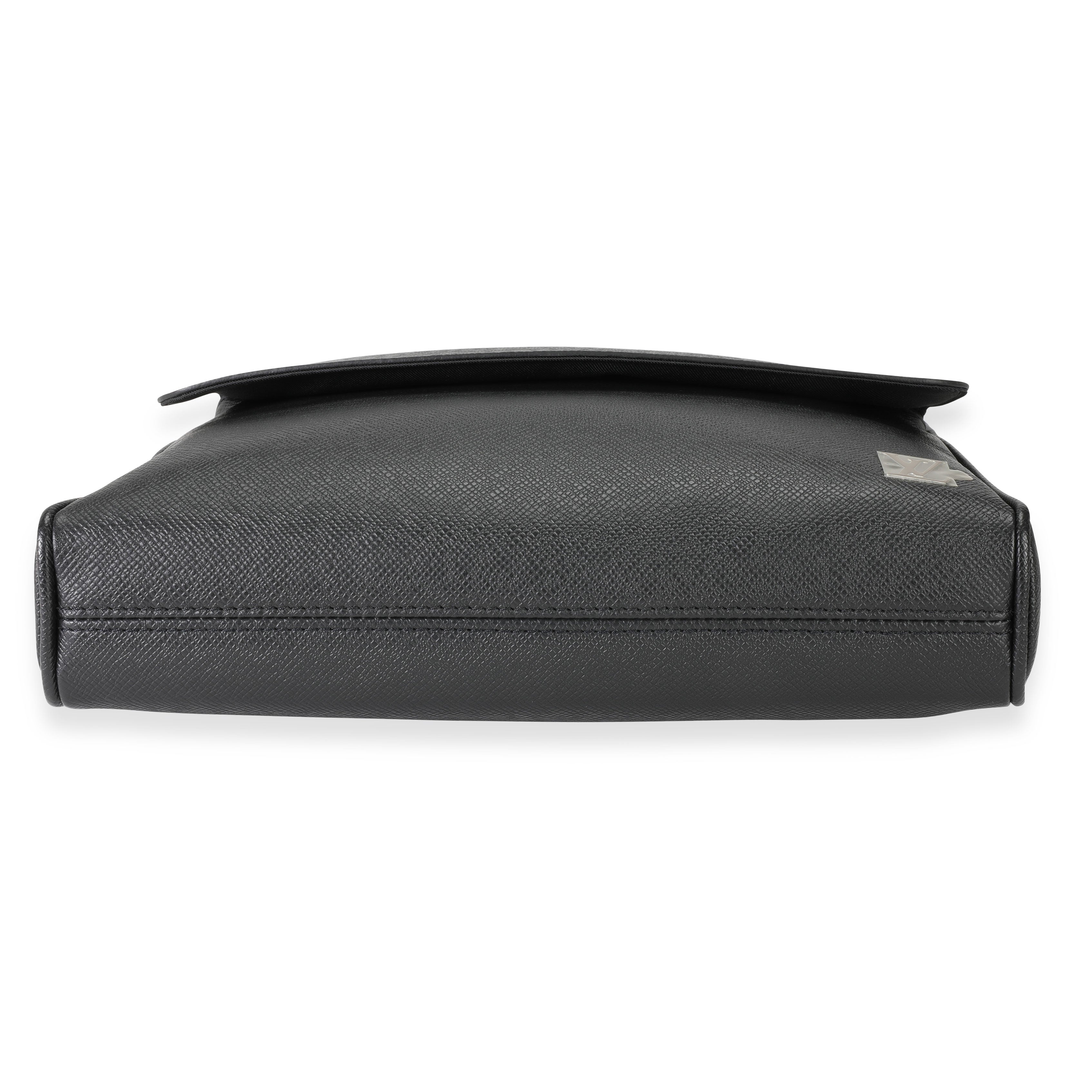 Louis Vuitton Louis Vuitton Black Taiga Leather Alex Messenger PM