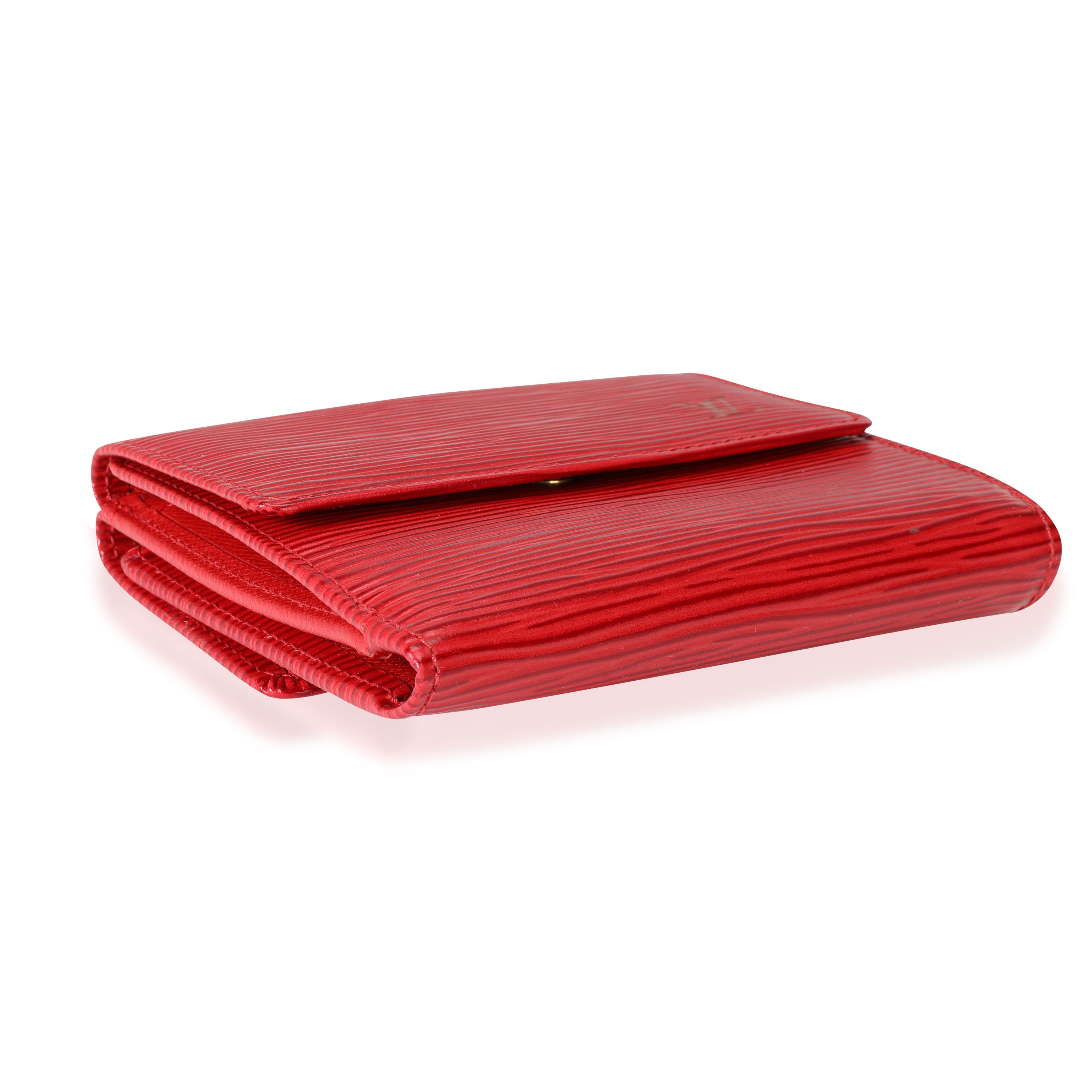 Louis Vuitton Louis Vuitton Rouge Epi Leather Porte-Monnaie Tresor Wallet