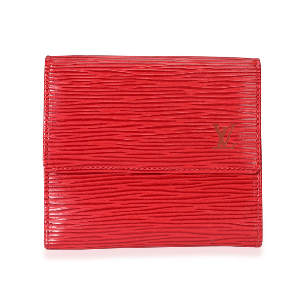 Louis Vuitton Louis Vuitton Rouge Epi Leather Porte-Monnaie Tresor Wallet