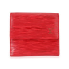 Louis Vuitton Louis Vuitton Rouge Epi Leather Porte-Monnaie Tresor Wallet