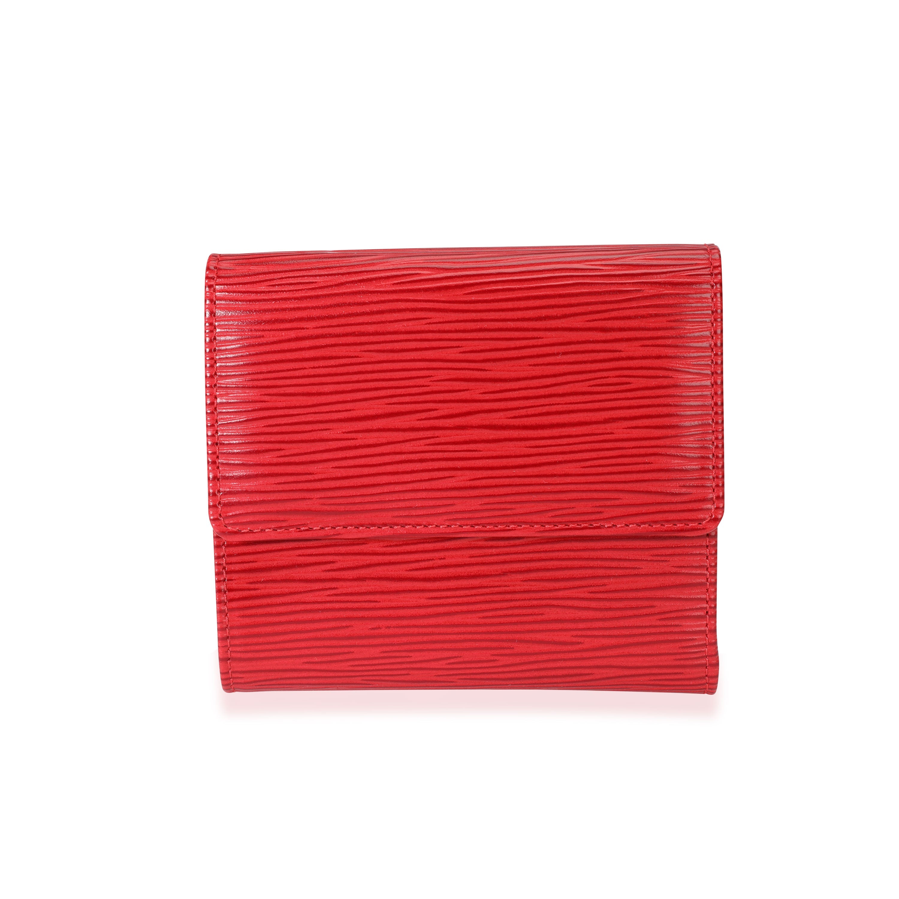 Louis Vuitton Louis Vuitton Rouge Epi Leather Porte-Monnaie Tresor Wallet