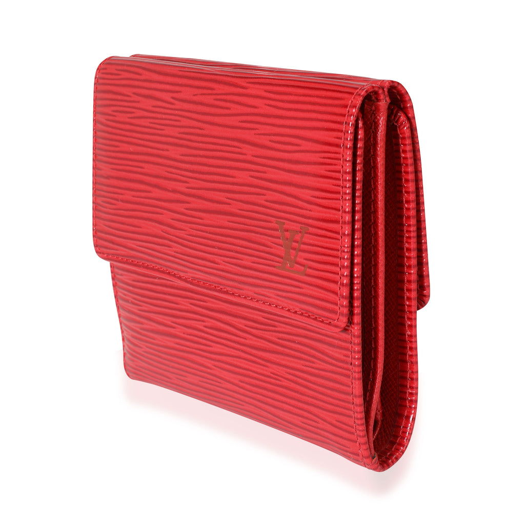 Louis Vuitton Louis Vuitton Rouge Epi Leather Porte-Monnaie Tresor Wallet