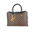 Louis Vuitton Louis Vuitton Black Taurillon Leather & Damier Ebene Canvas LV Riverside Tote