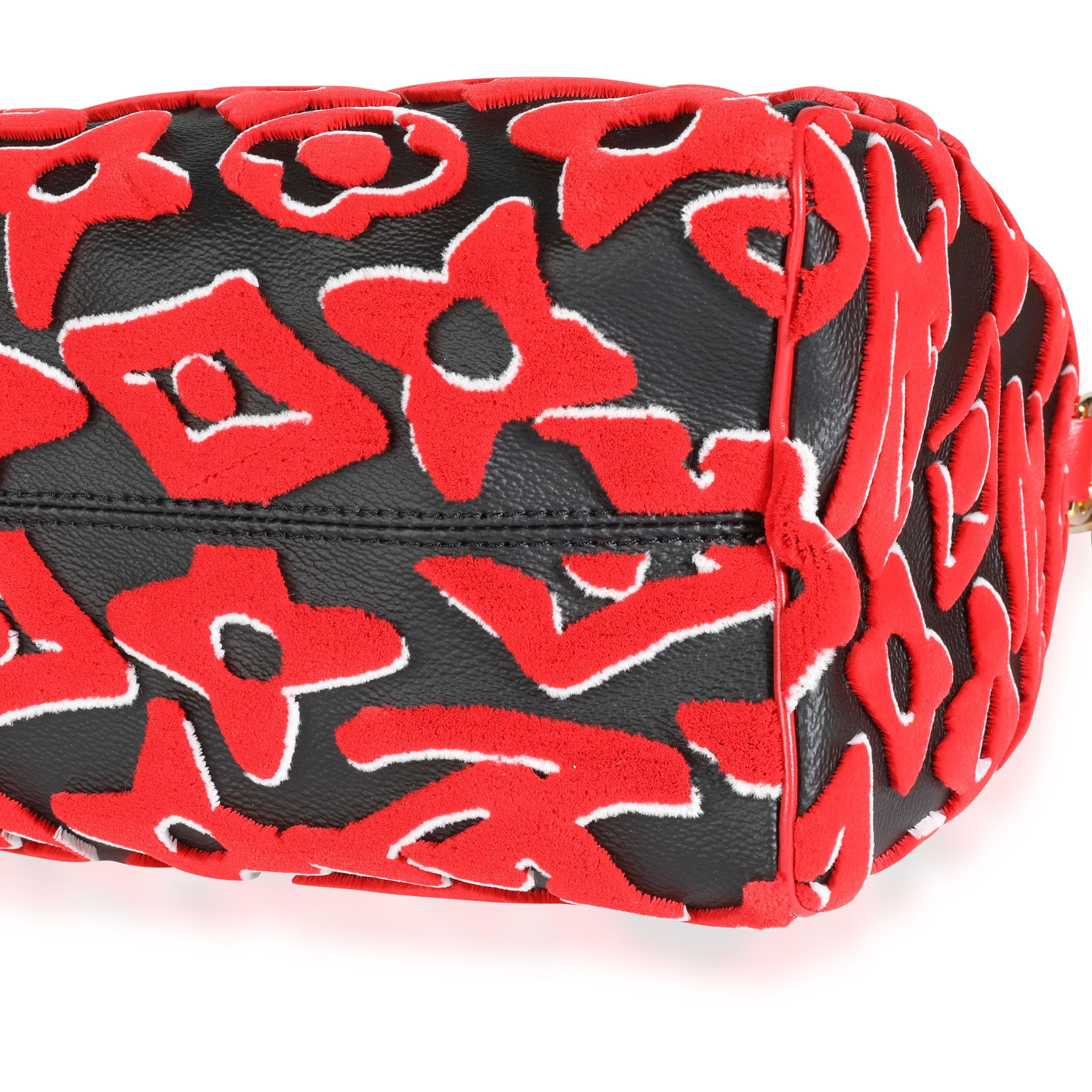 Louis Vuitton Louis Vuitton x Urs Fischer Limited Black & Red Tufted Monogram Canvas Speedy 25