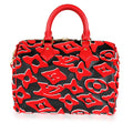 Louis Vuitton Louis Vuitton x Urs Fischer Limited Black & Red Tufted Monogram Canvas Speedy 25
