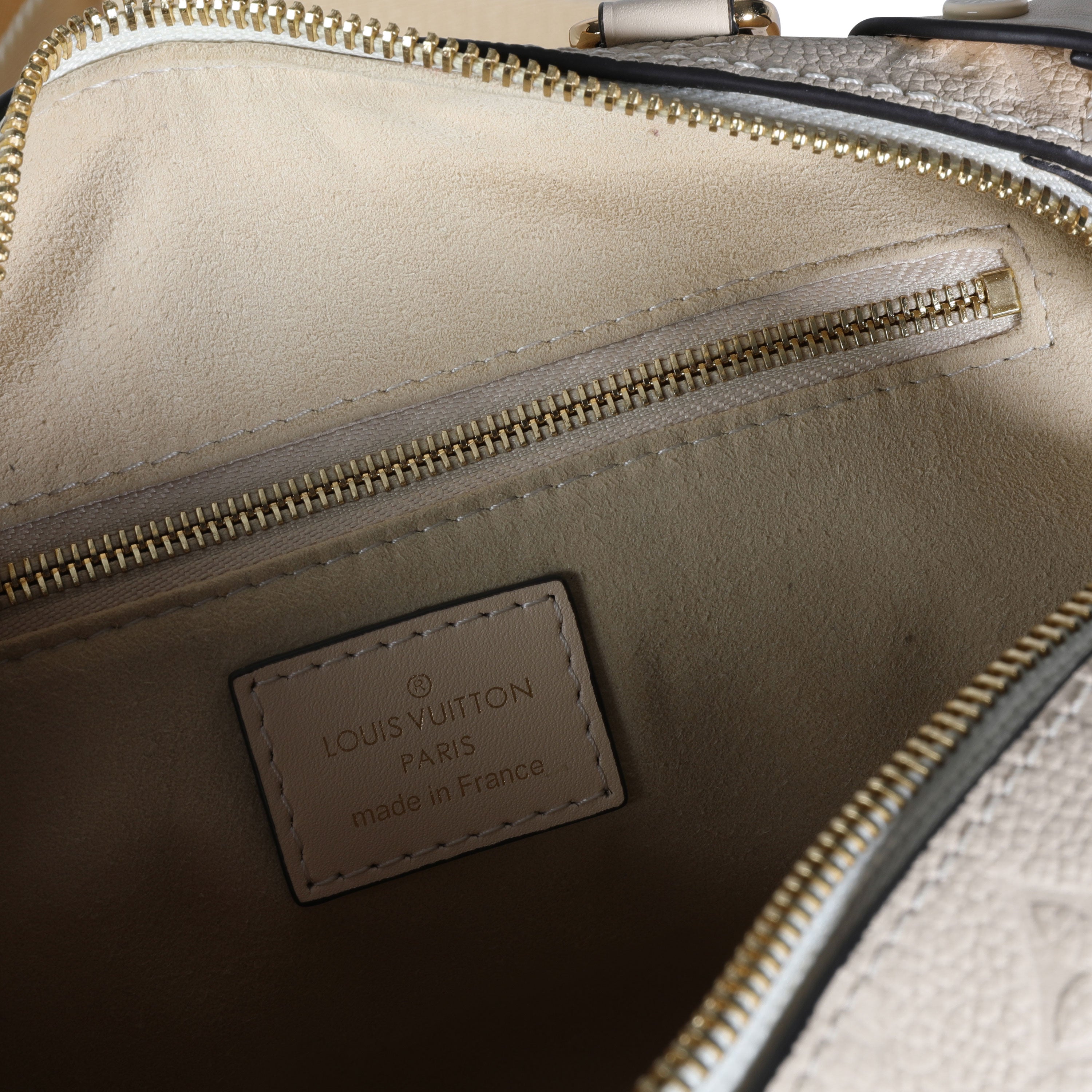 Louis Vuitton Louis Vuitton Crème Monogram Empreinte Petite Malle Souple