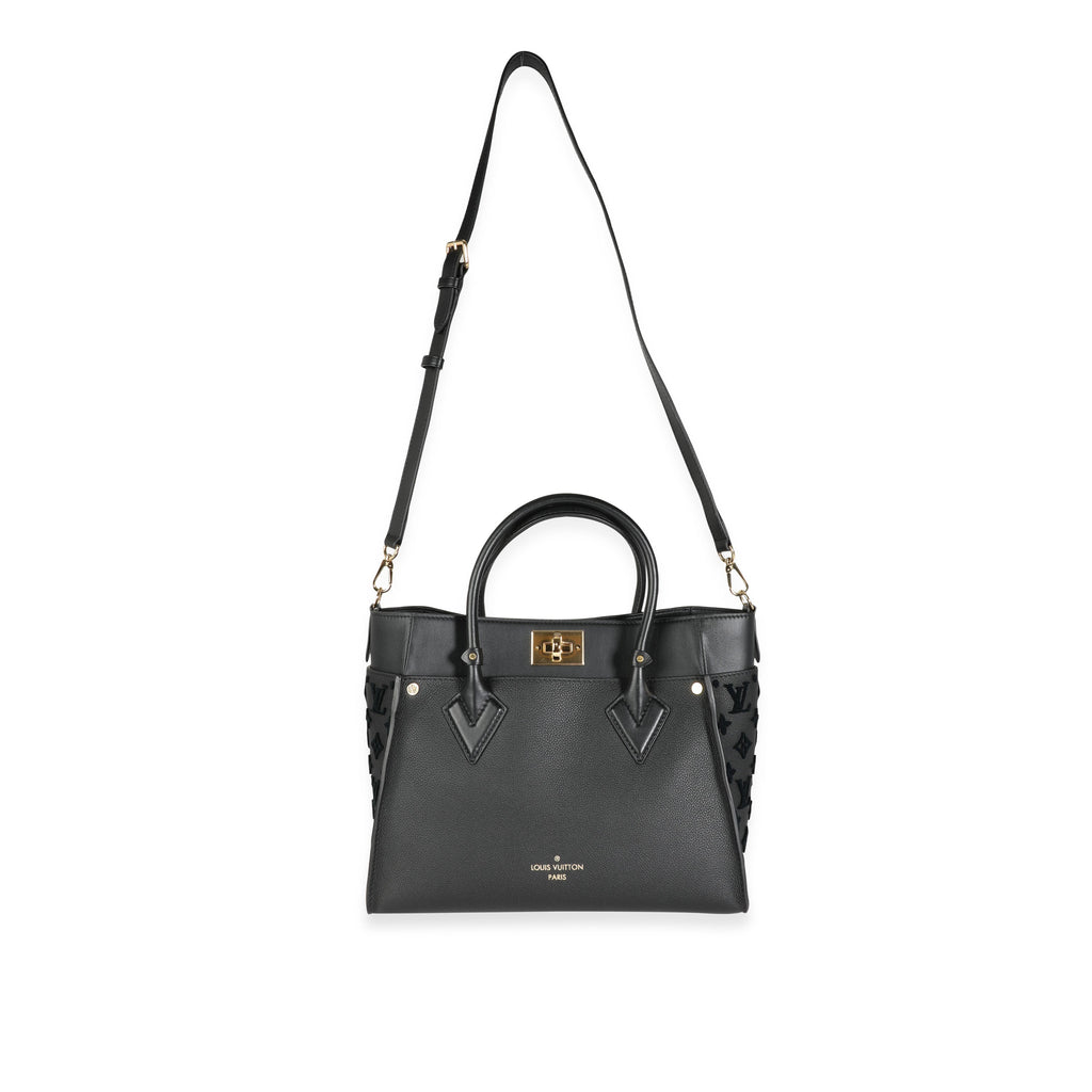 Louis Vuitton Louis Vuitton Black Leather and Tufted Monogram On My Side MM