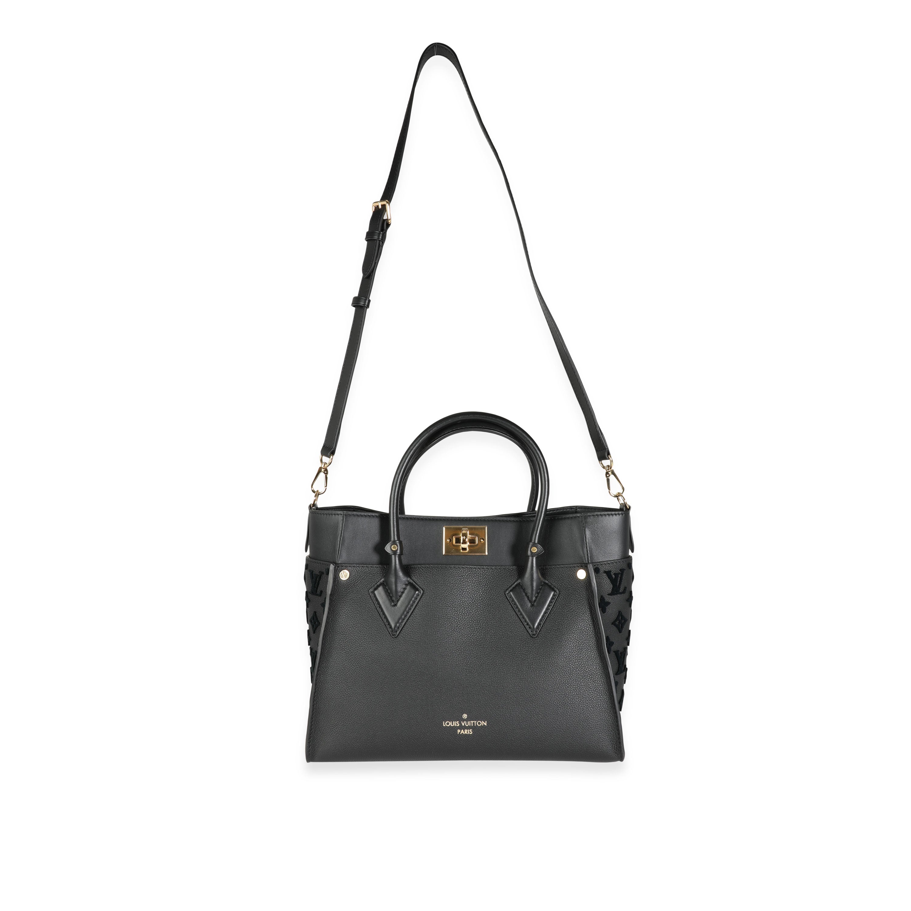 Louis Vuitton Louis Vuitton Black Leather and Tufted Monogram On My Side MM