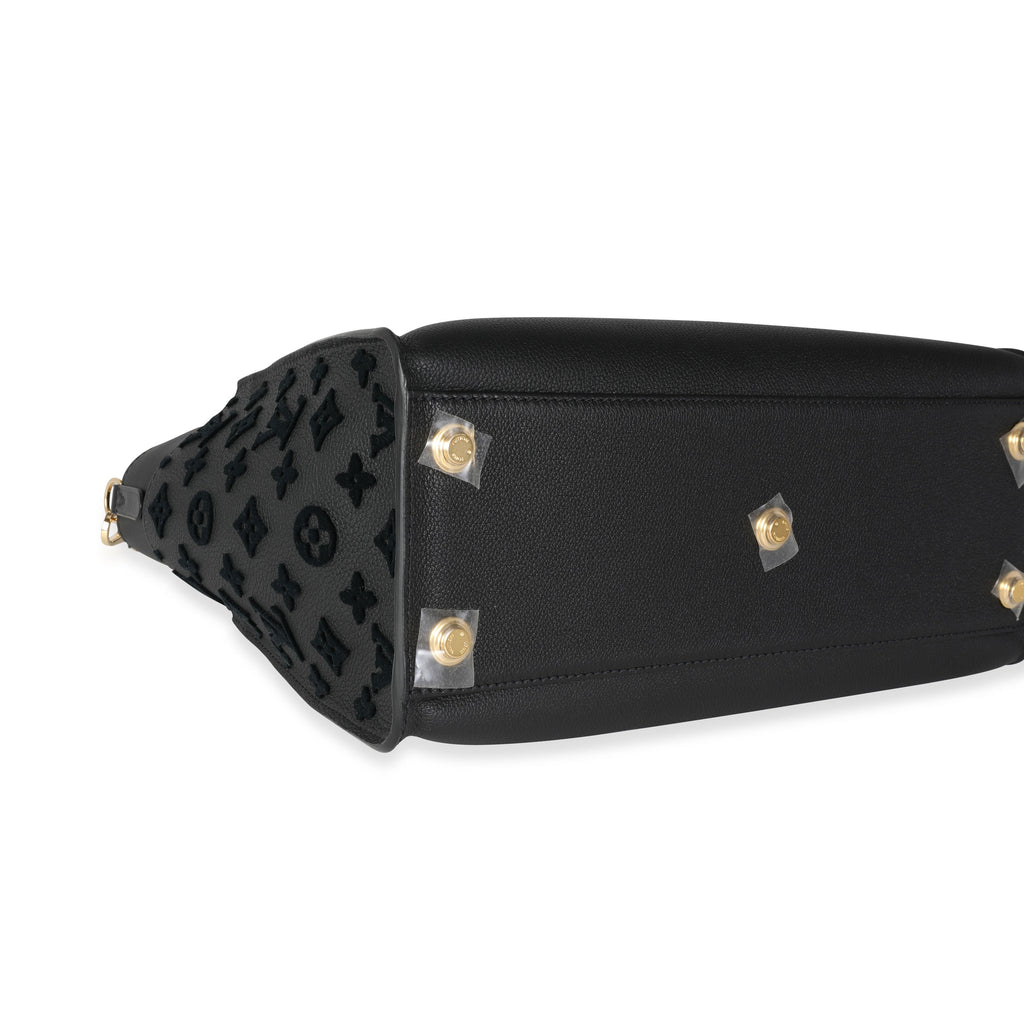Louis Vuitton Louis Vuitton Black Leather and Tufted Monogram On My Side MM