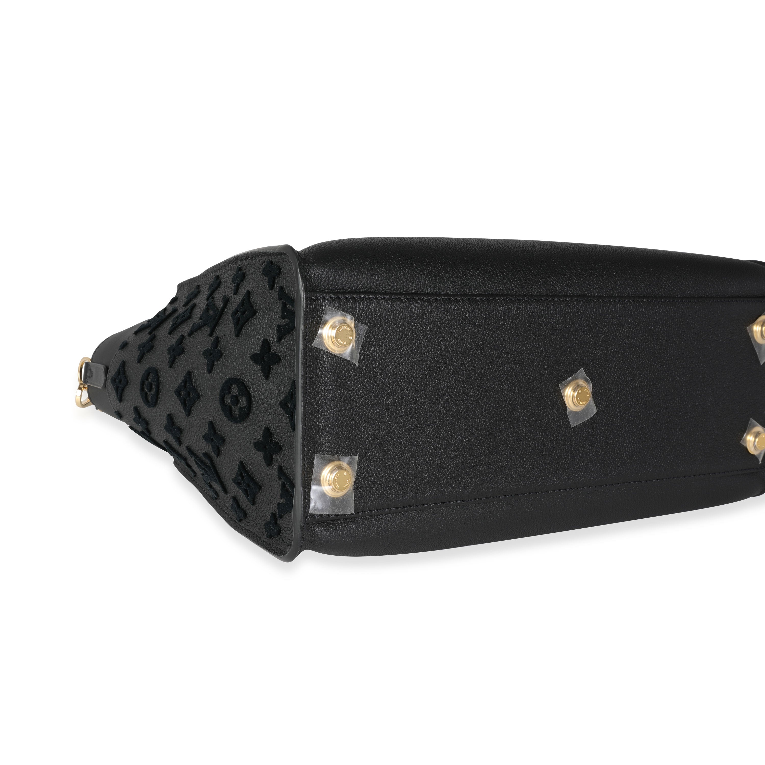 Louis Vuitton Louis Vuitton Black Leather and Tufted Monogram On My Side MM