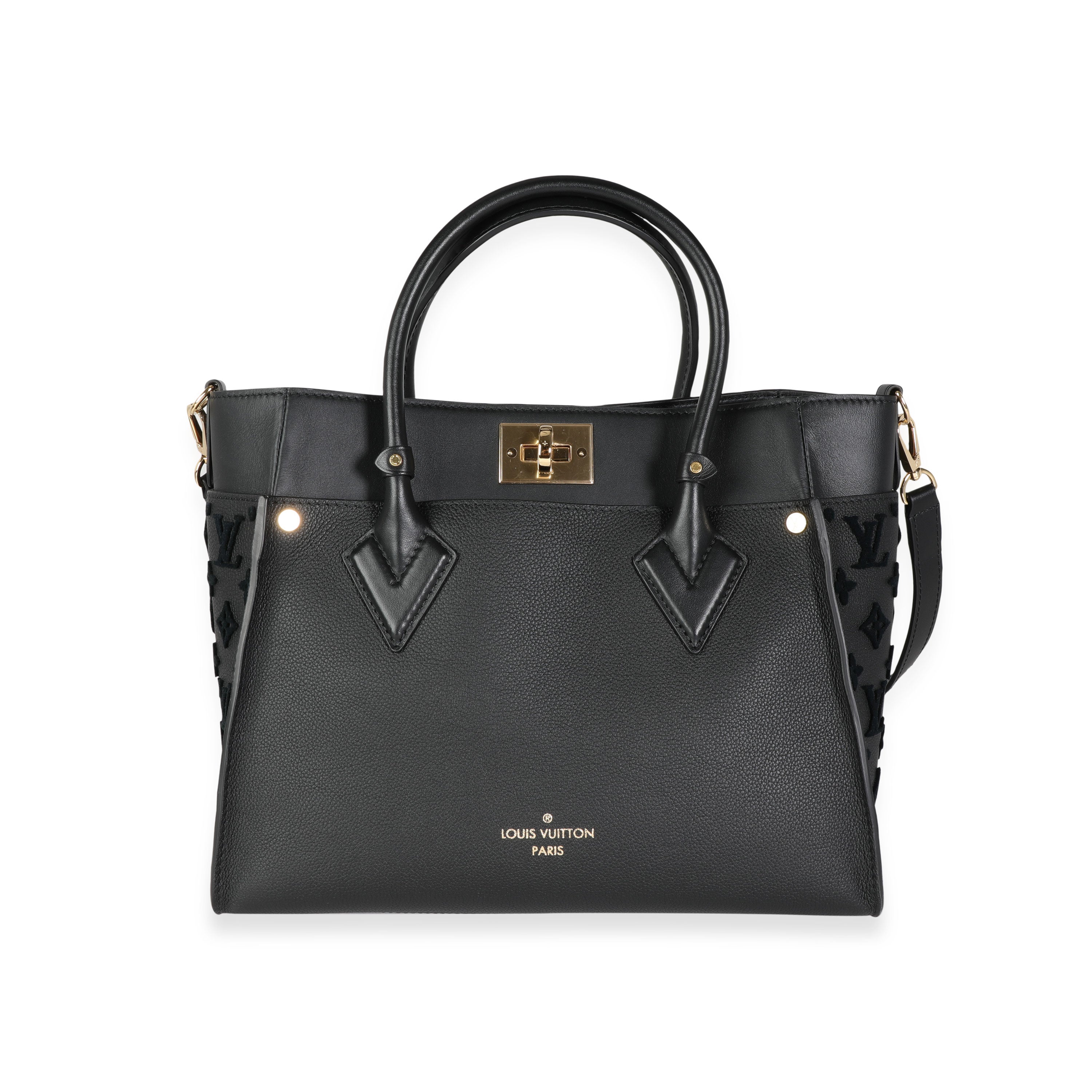 Louis Vuitton Louis Vuitton Black Leather and Tufted Monogram On My Side MM
