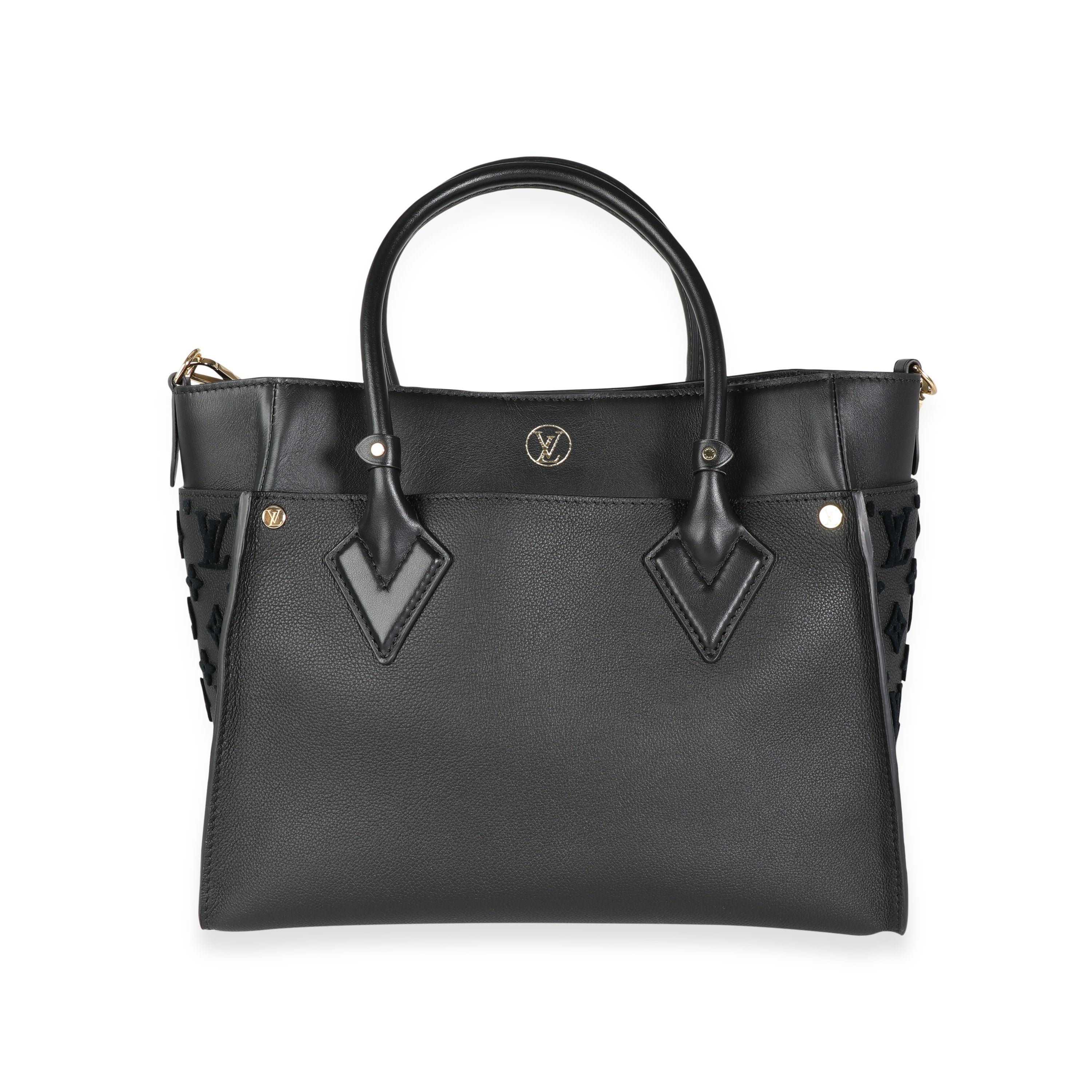 Louis Vuitton Louis Vuitton Black Leather and Tufted Monogram On My Side MM