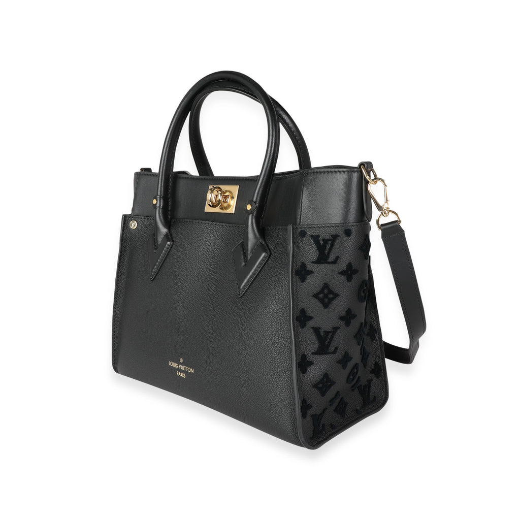 Louis Vuitton Louis Vuitton Black Leather and Tufted Monogram On My Side MM