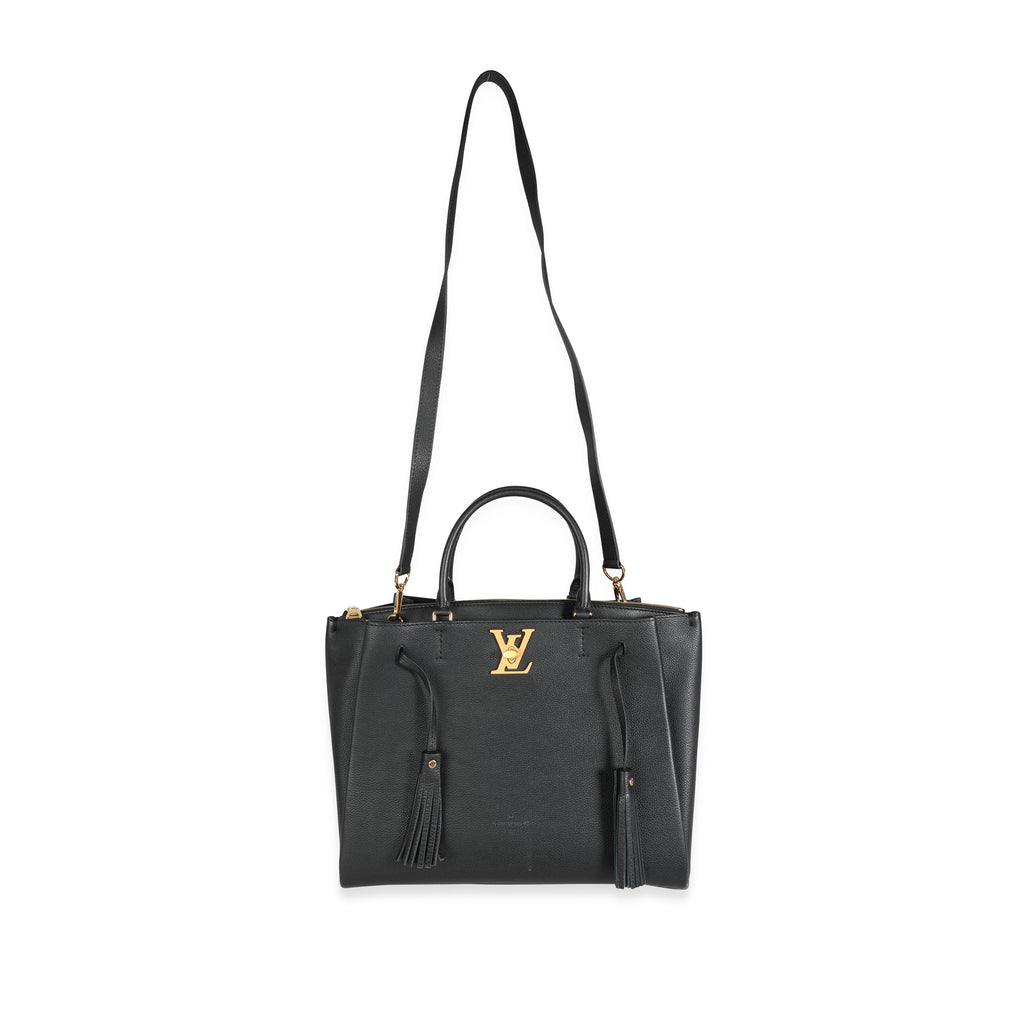 Louis Vuitton Louis Vuitton Black Grained Calfskin Lockmeto Tote