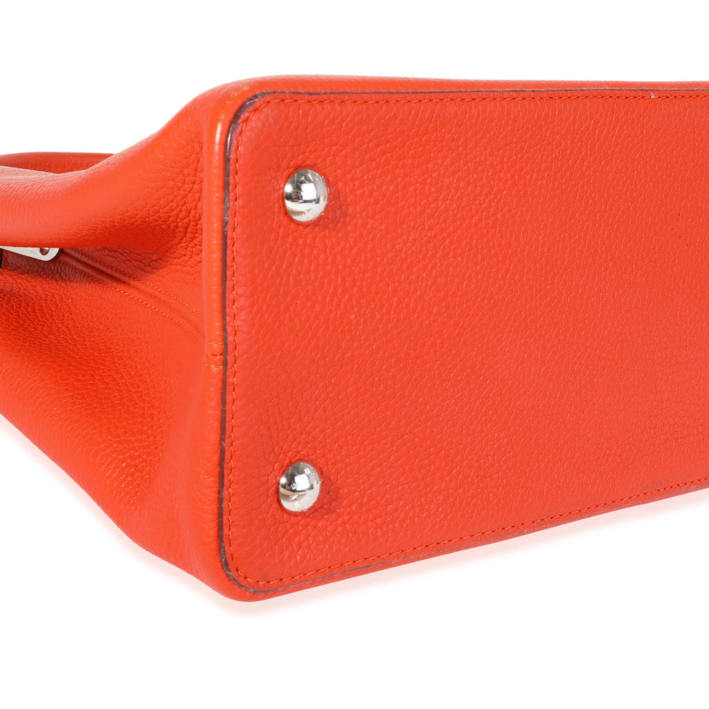 Louis Vuitton Orange Taurillon Leather Capucines MM